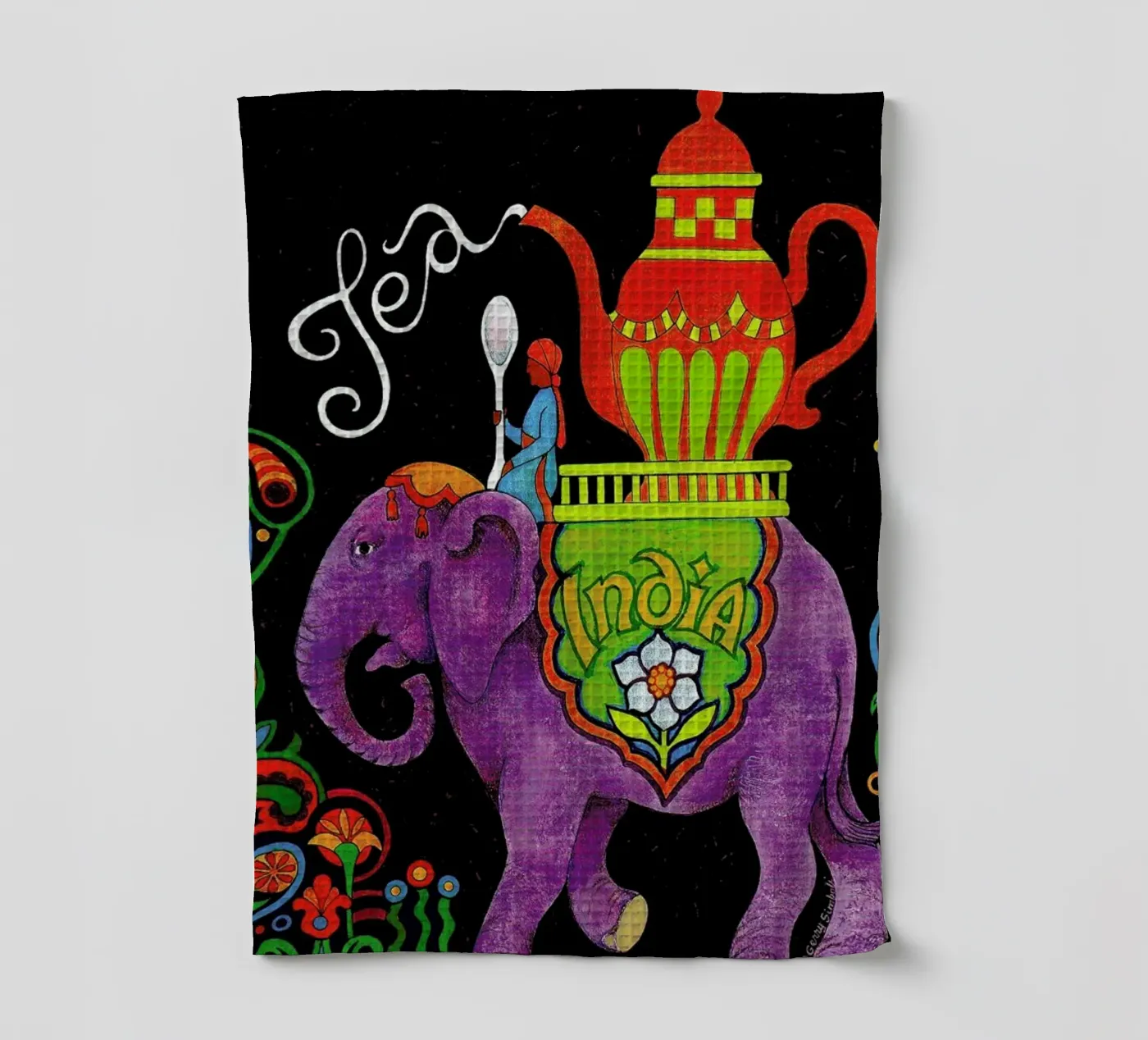 India tea towel by Simboli Design