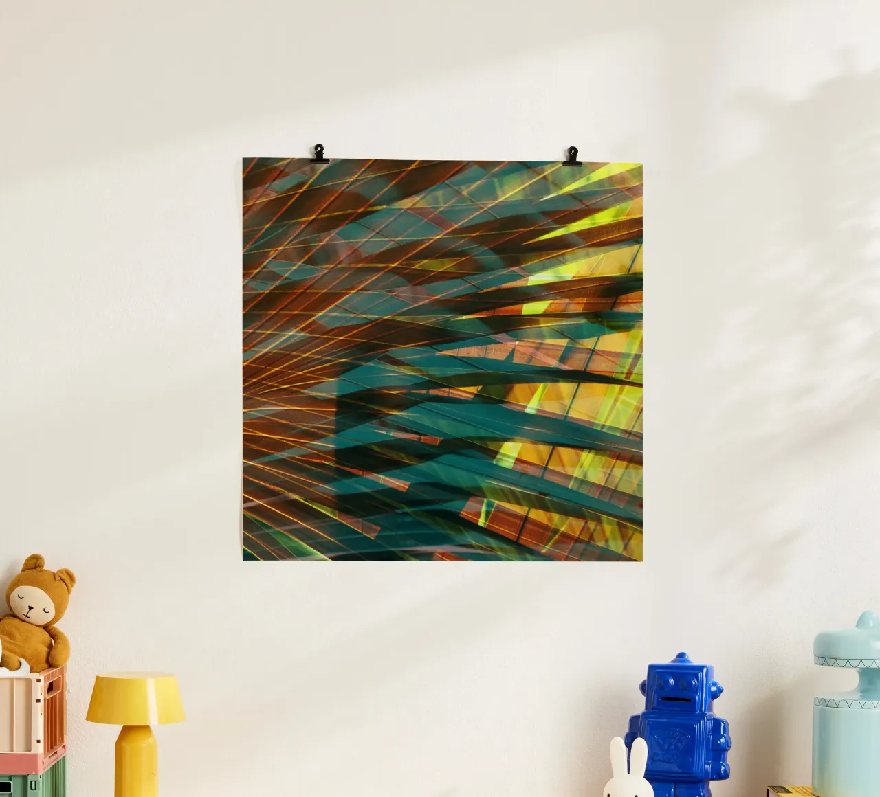 Palm Vibe 03 poster con telaio in alluminio da amini54