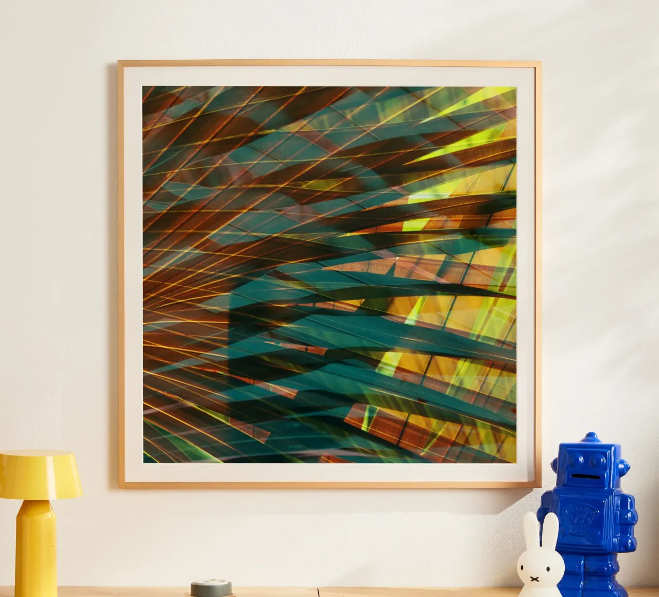 Palm Vibe 03 poster con telaio in alluminio da amini54