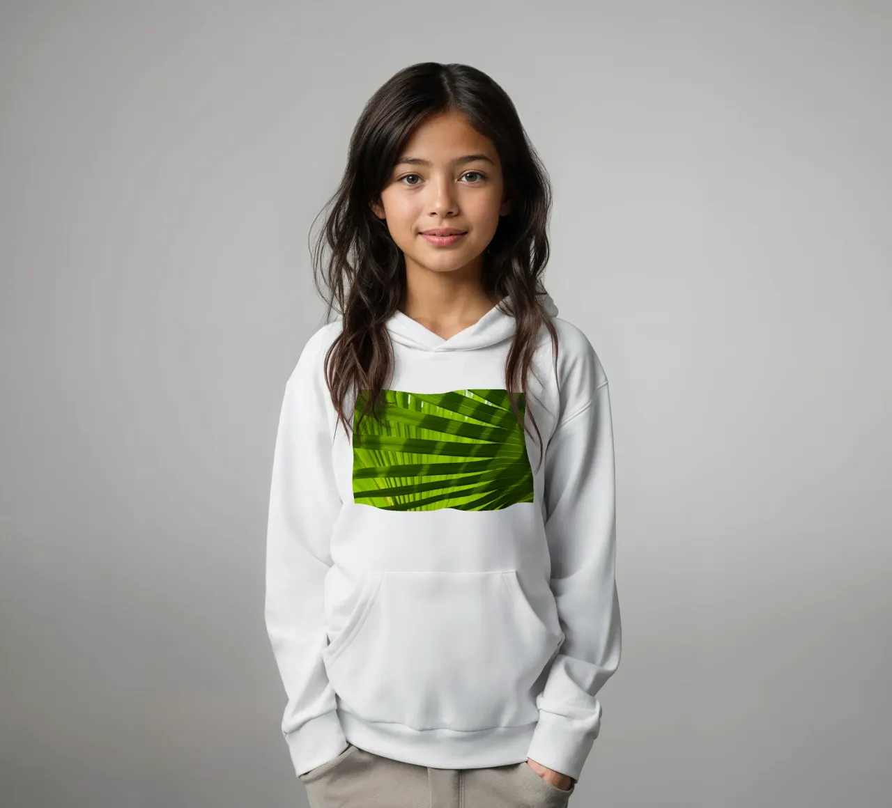 Palm Shadow 03 kids hoodie by amini54
