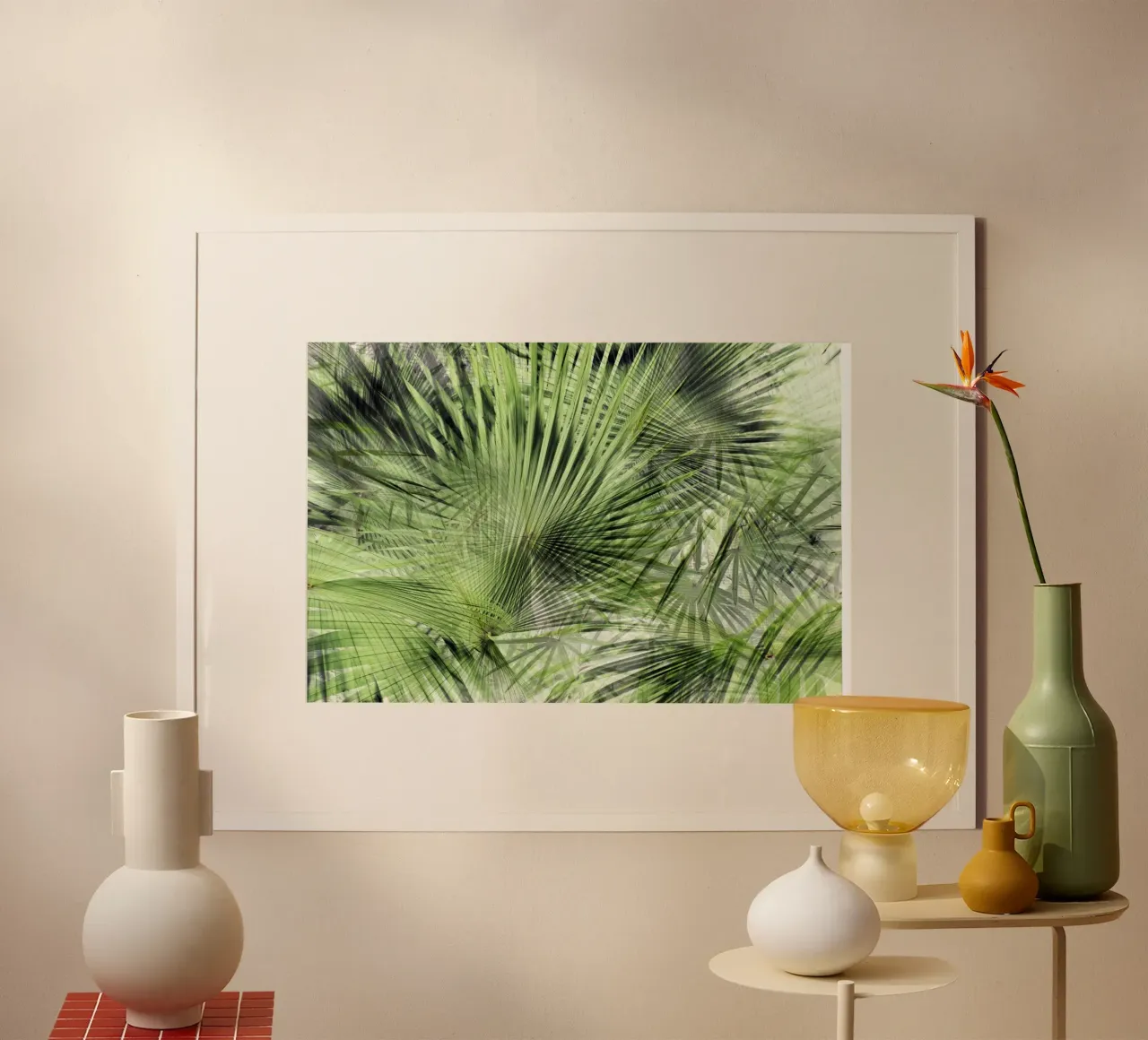 Palm Vibe 06 poster con telaio in alluminio da amini54