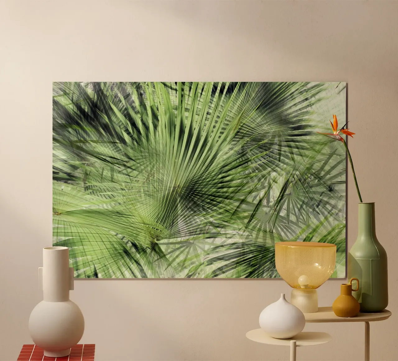Palm Vibe 06 poster con telaio in alluminio da amini54