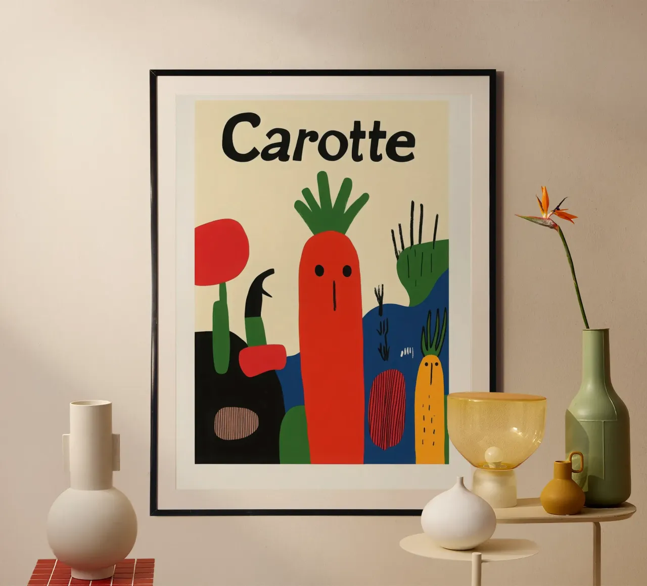 Carotte Fantaisiste poster con telaio in plastica da Pop and Fruits - Affiches & posters