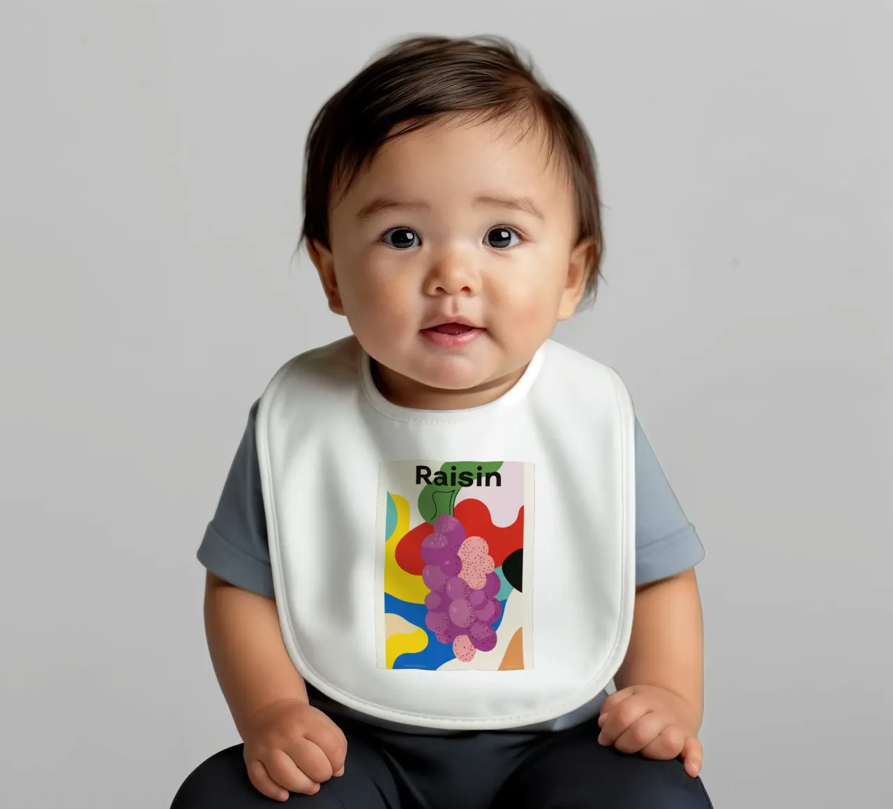 Coloured grapes baby bib by Pop and Fruits - Affiches & posters
