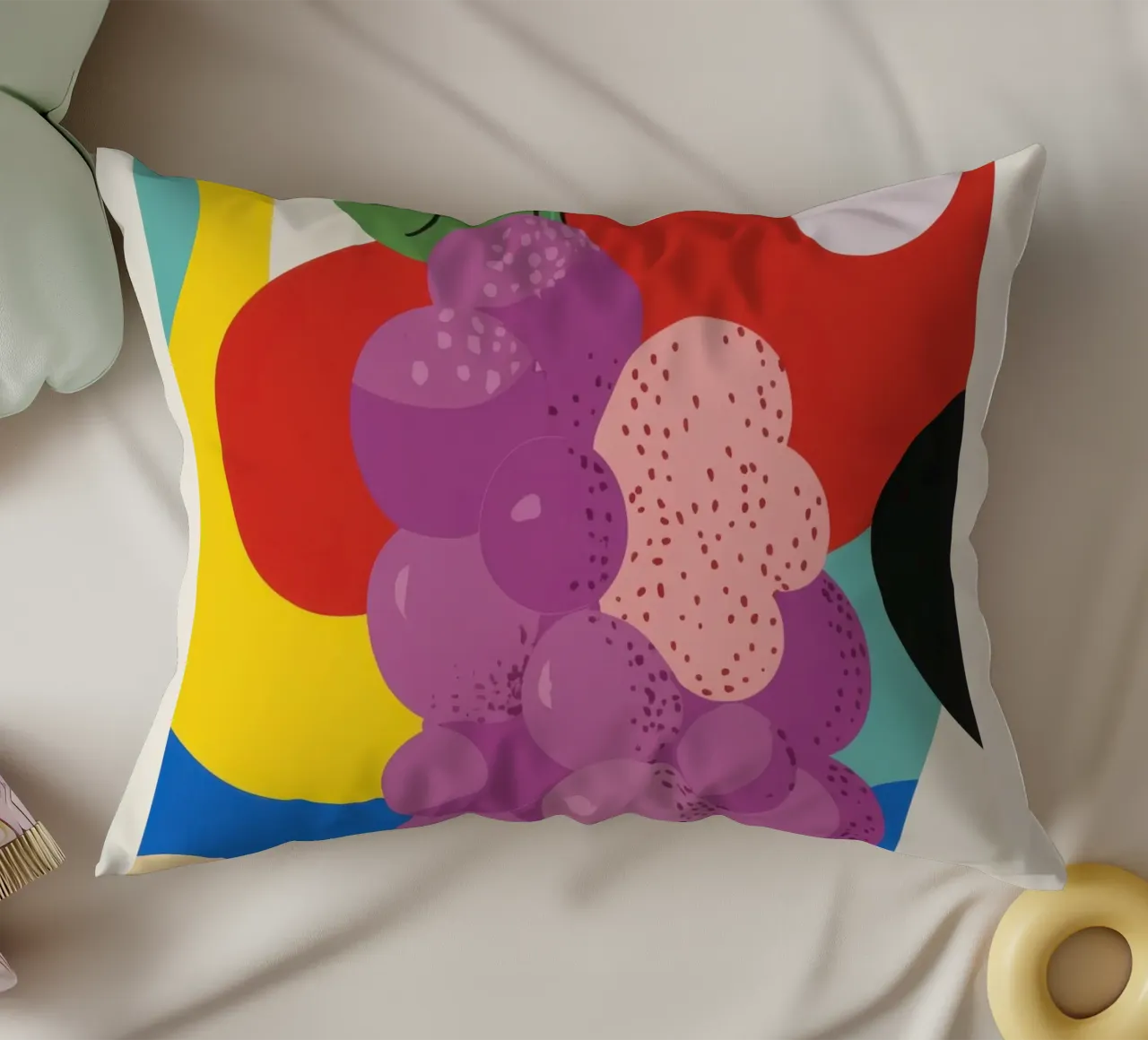 Gekleurde druiven kussen van Pop and Fruits - Affiches & posters