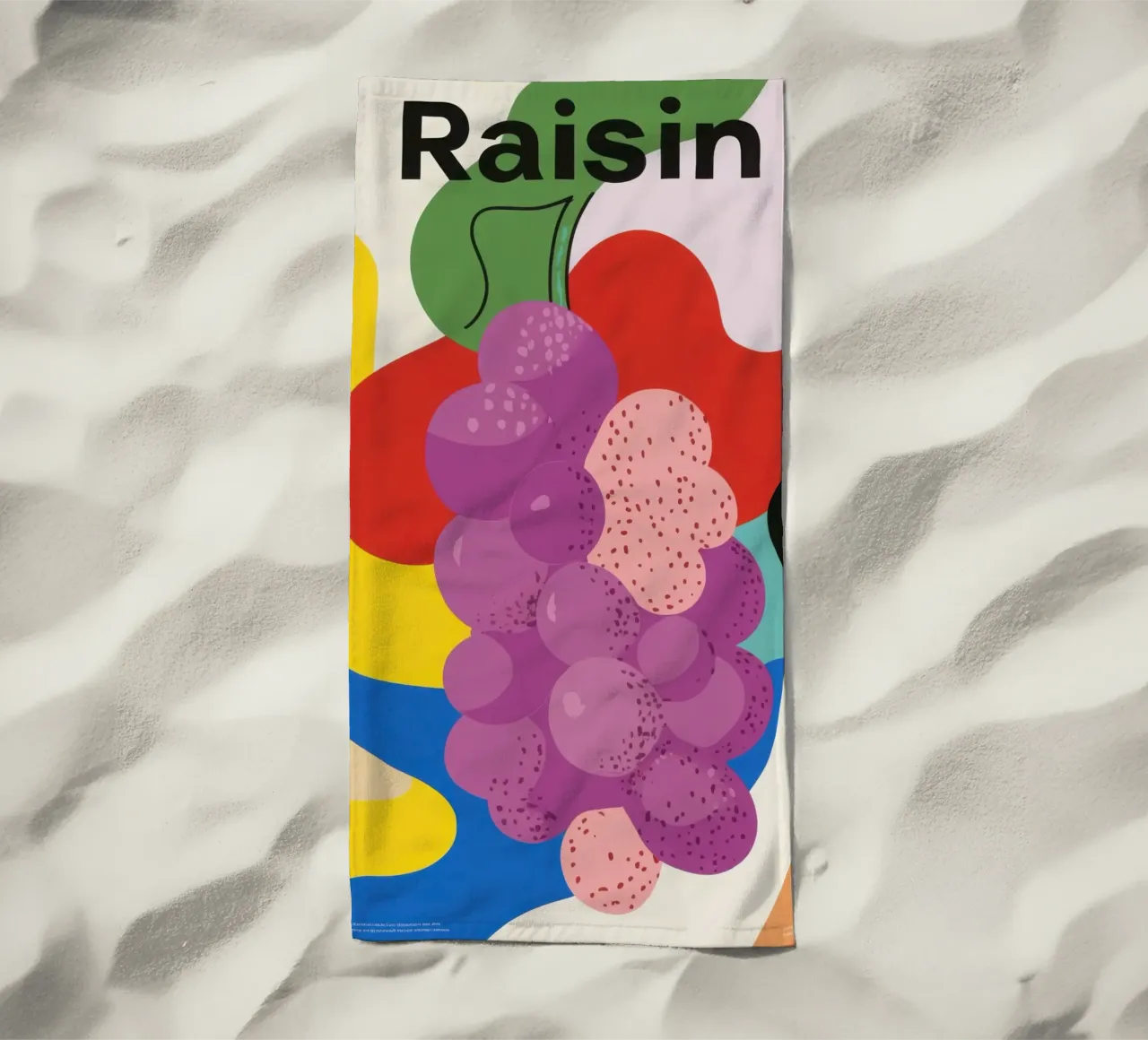 Coloured grapes beach towel by Pop and Fruits - Affiches & posters