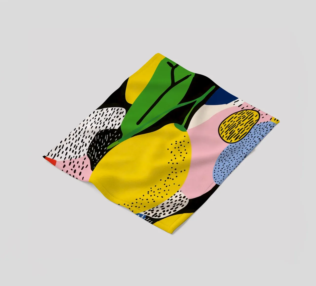 Lemon Modern fleece blanket by Pop and Fruits - Affiches & posters