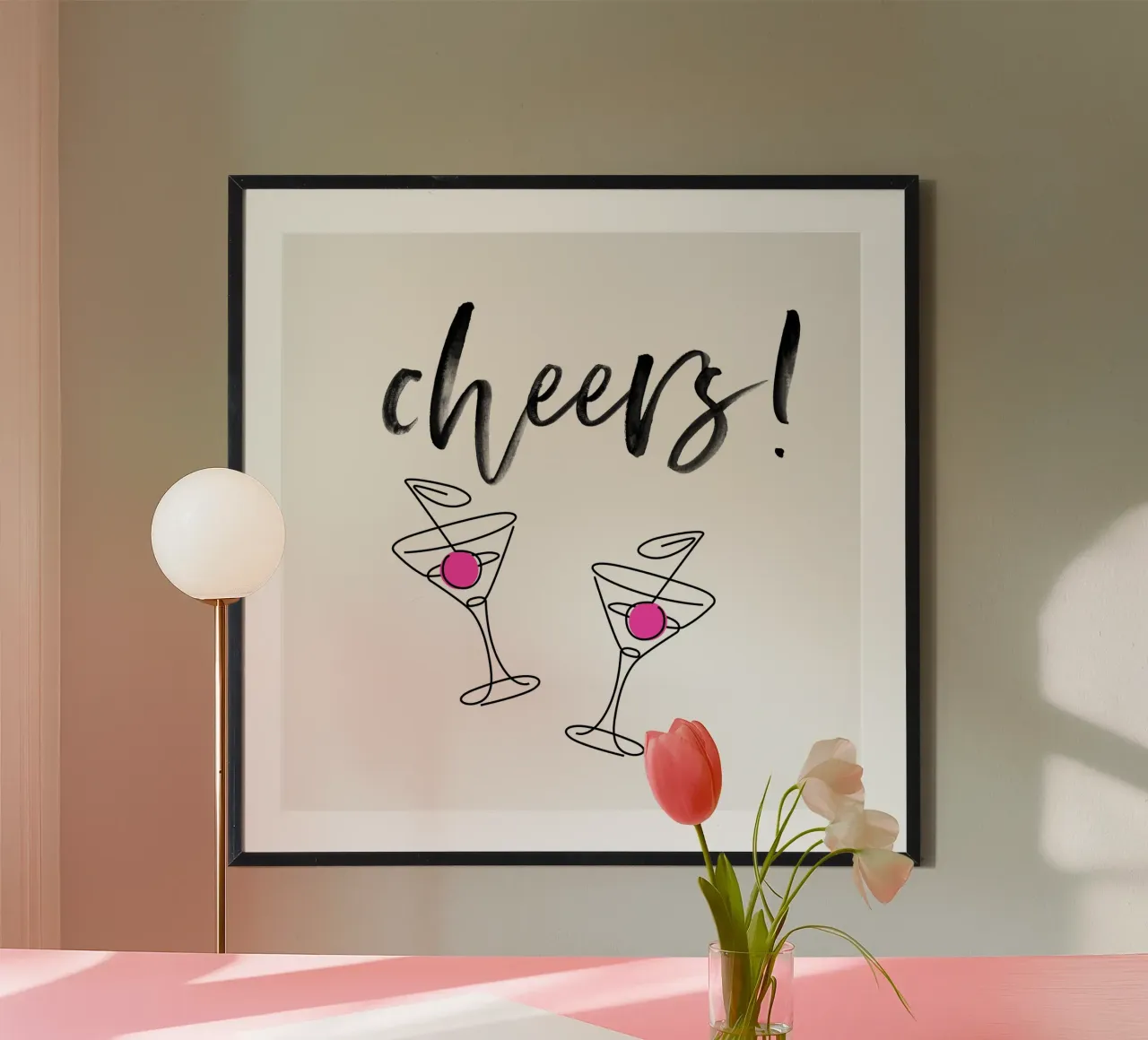 cheers! poster con telaio in legno da Sabrina Ziegenhorn