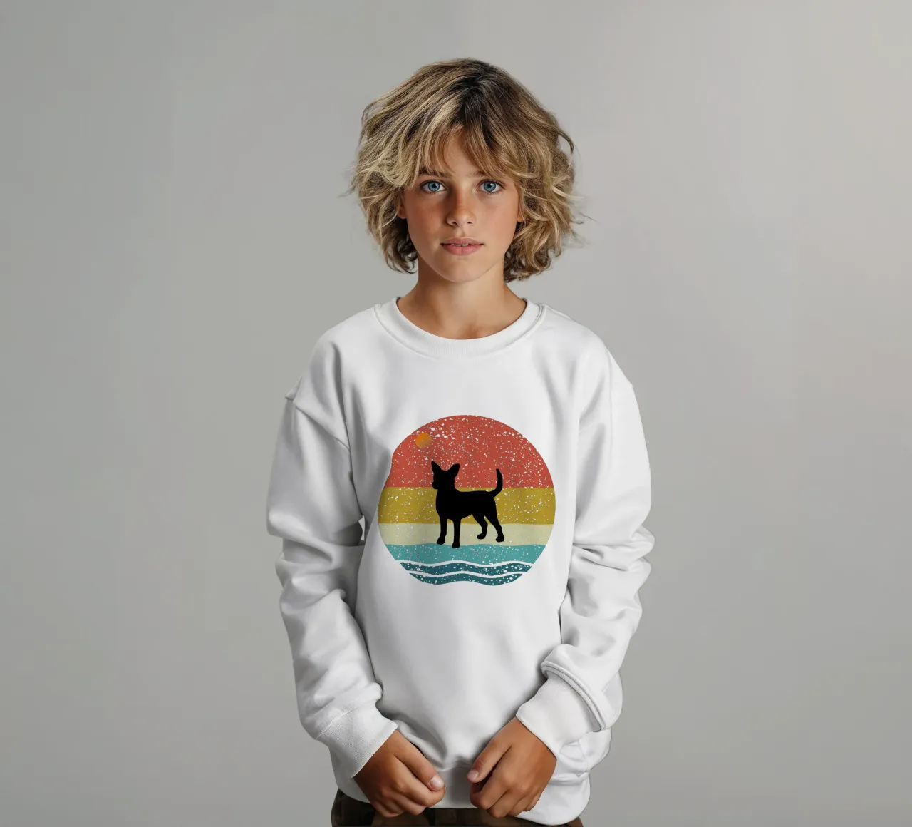 Chihuahua Shilouette Design retrò felpa bambino da rivariahill