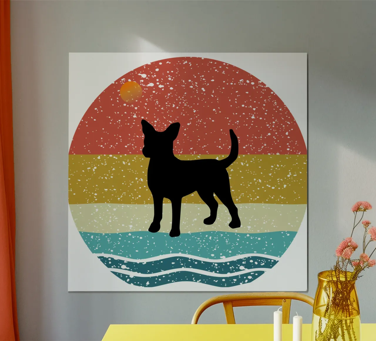 Chihuahua Shilouette Design retrò carta hahnemühle da rivariahill
