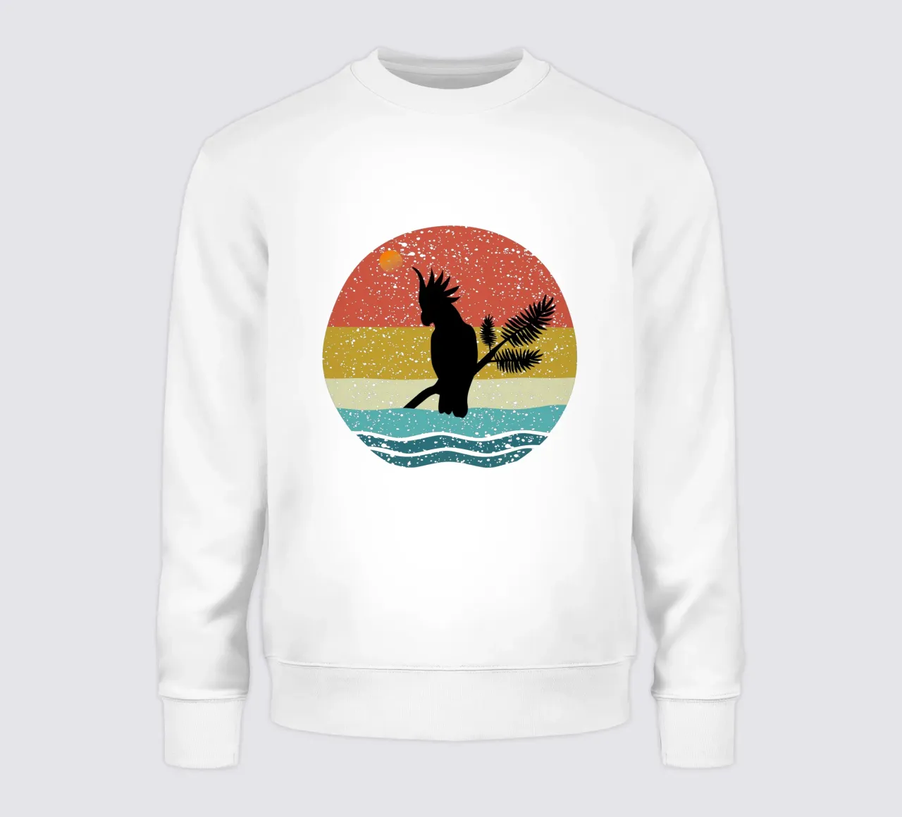 Cockato Parrot Shilouette retro design felpa da rivariahill