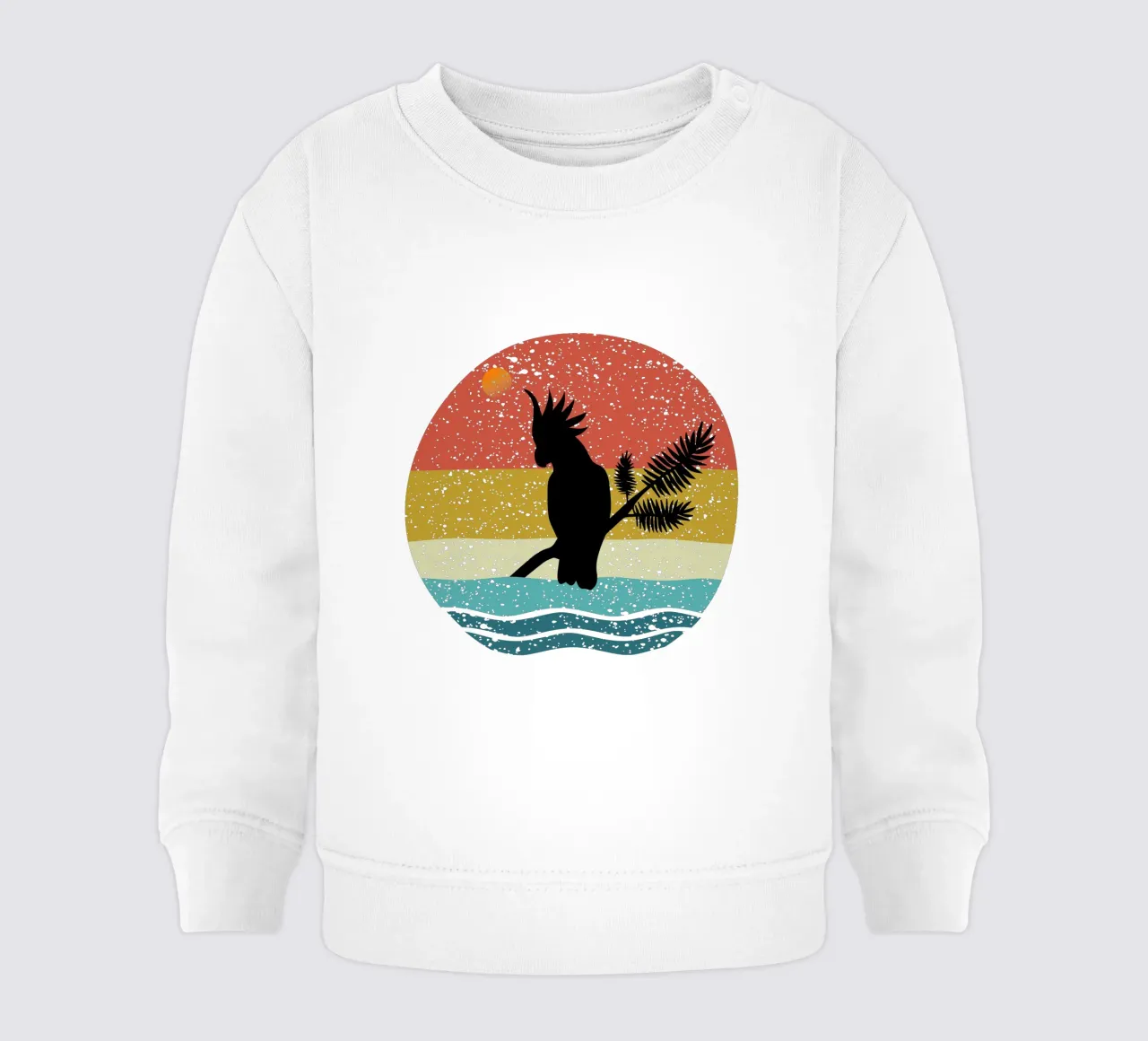 Cockato Parrot Shilouette retro design felpa neonato da rivariahill