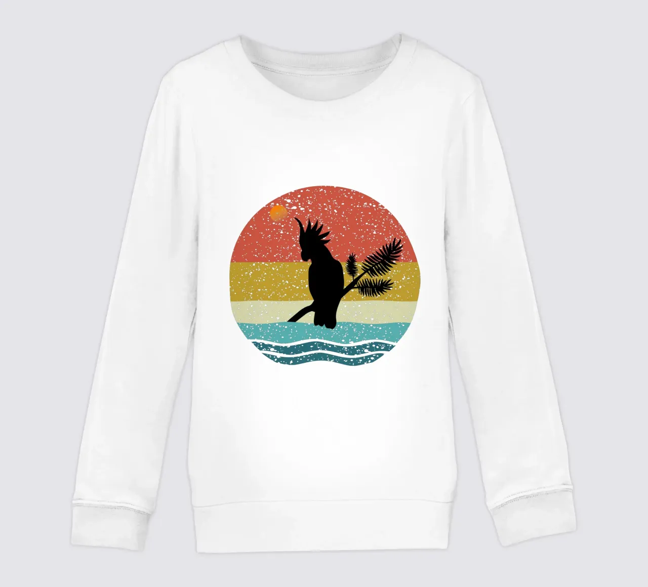 Cockato Parrot Shilouette retro design felpa bambino da rivariahill