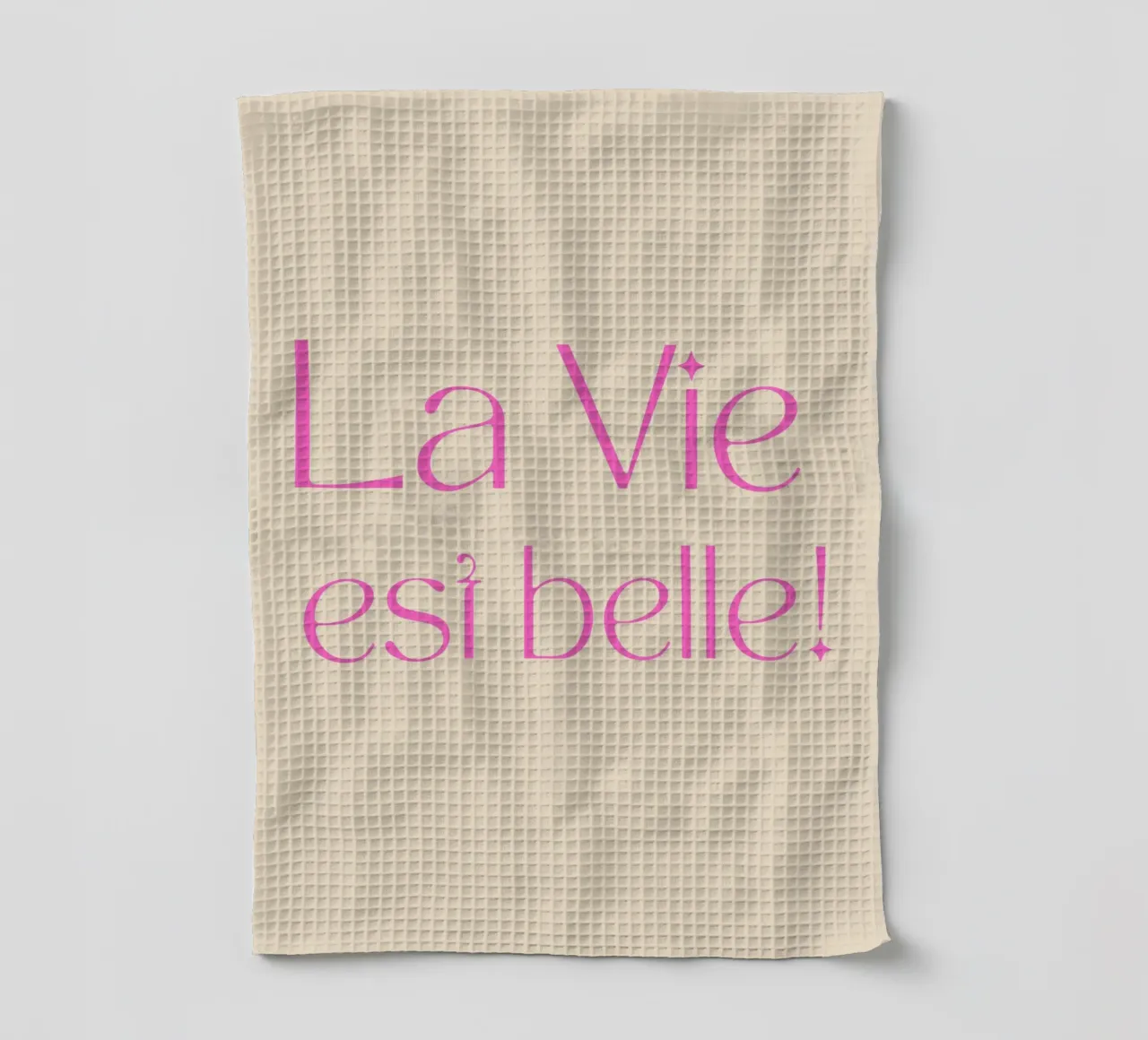 life is beautiful tea towel by Sabrina Ziegenhorn