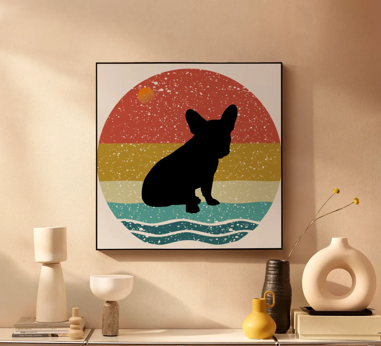 Bulldog francese Shilouette Design retrò plexiglass da rivariahill