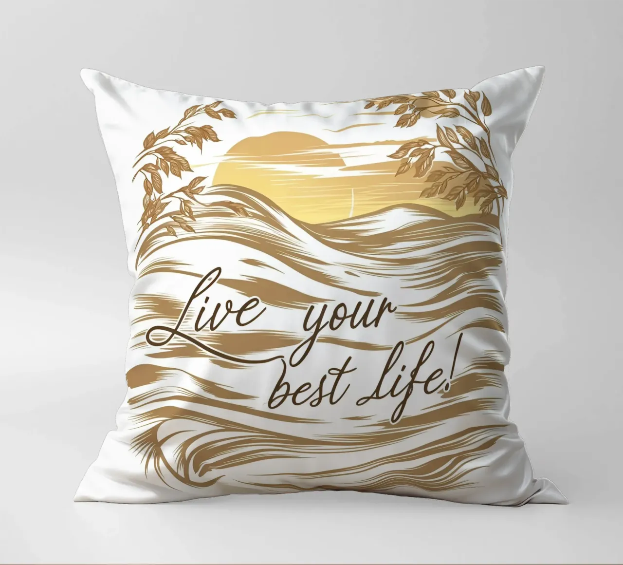 Orizzonte d'oro cuscino da inspirational quote