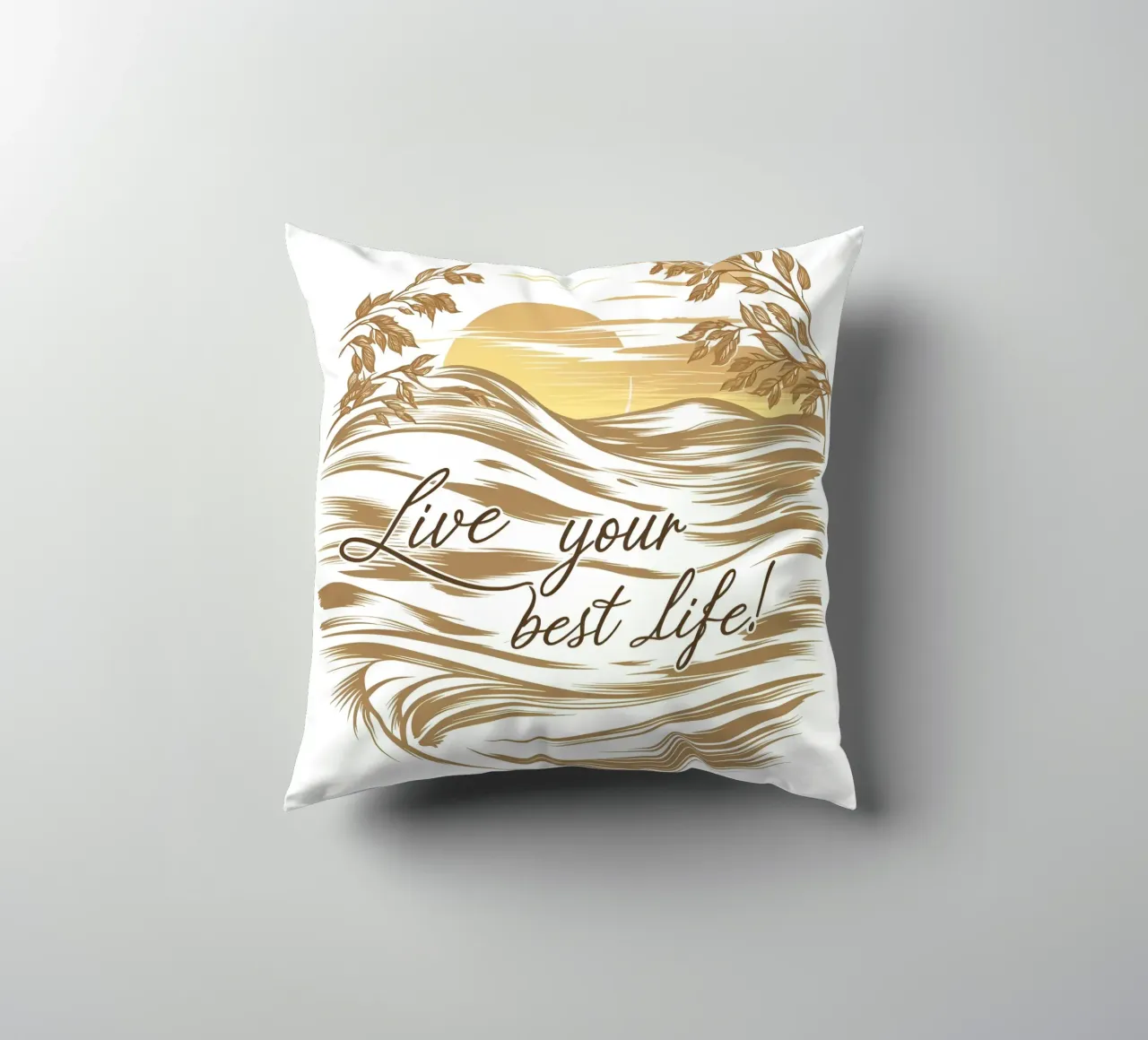 Orizzonte d'oro cuscino da inspirational quote
