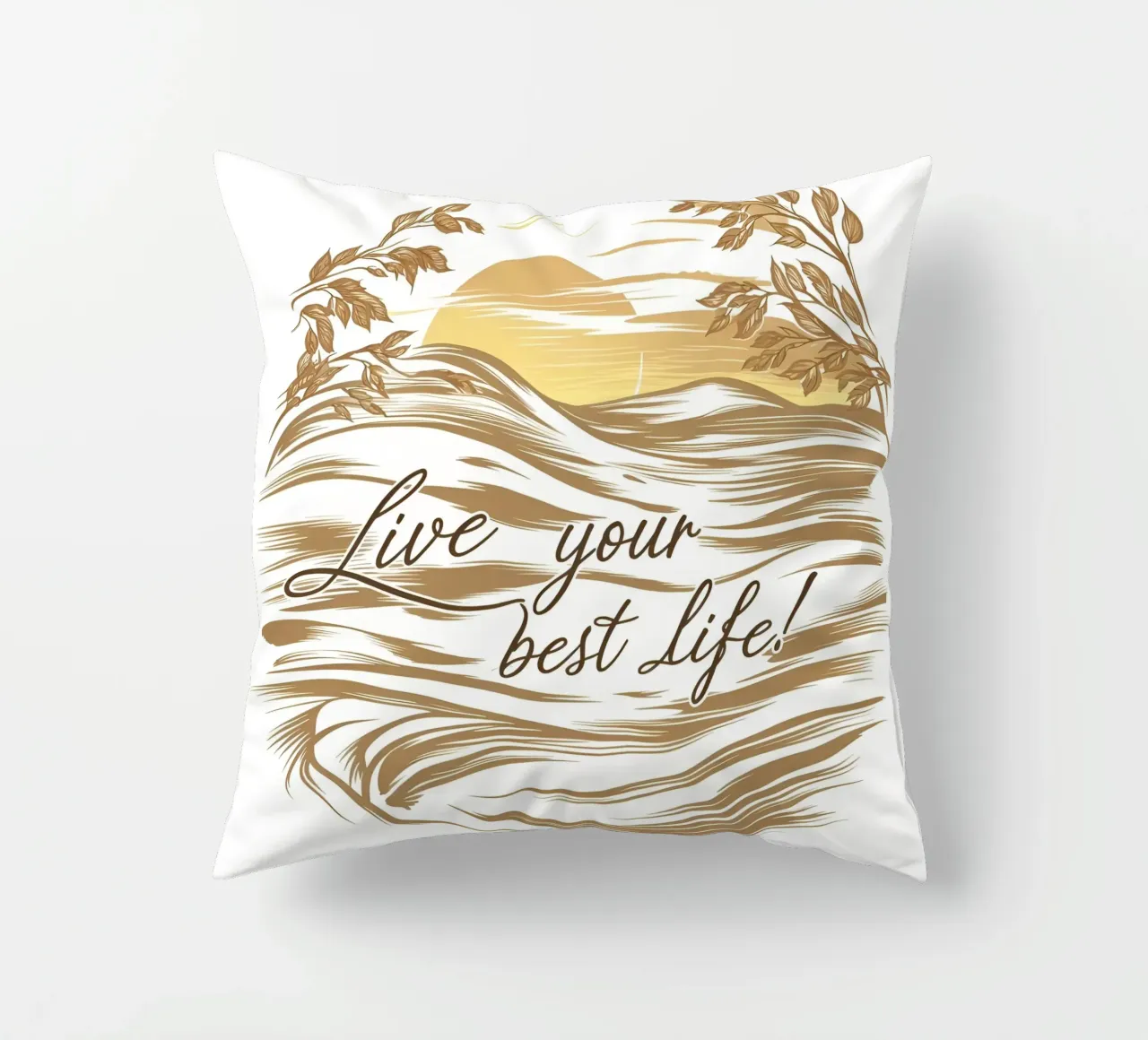 Orizzonte d'oro cuscino da inspirational quote