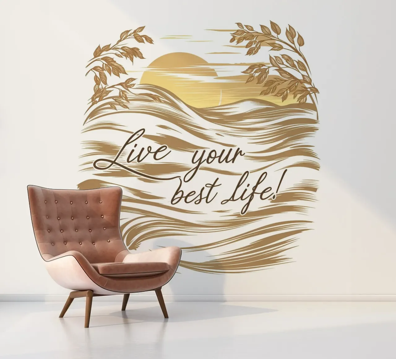 Golden Horizon photo wallpaper by inspirational quote