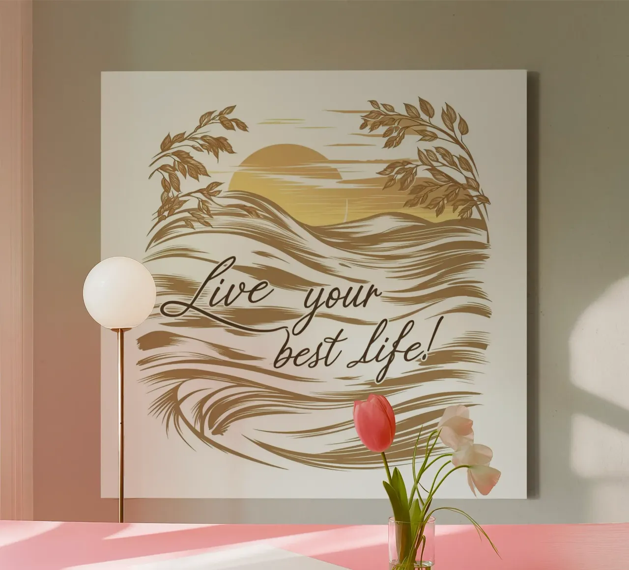 Orizzonte d'oro tela con Cornice a cassetta da inspirational quote