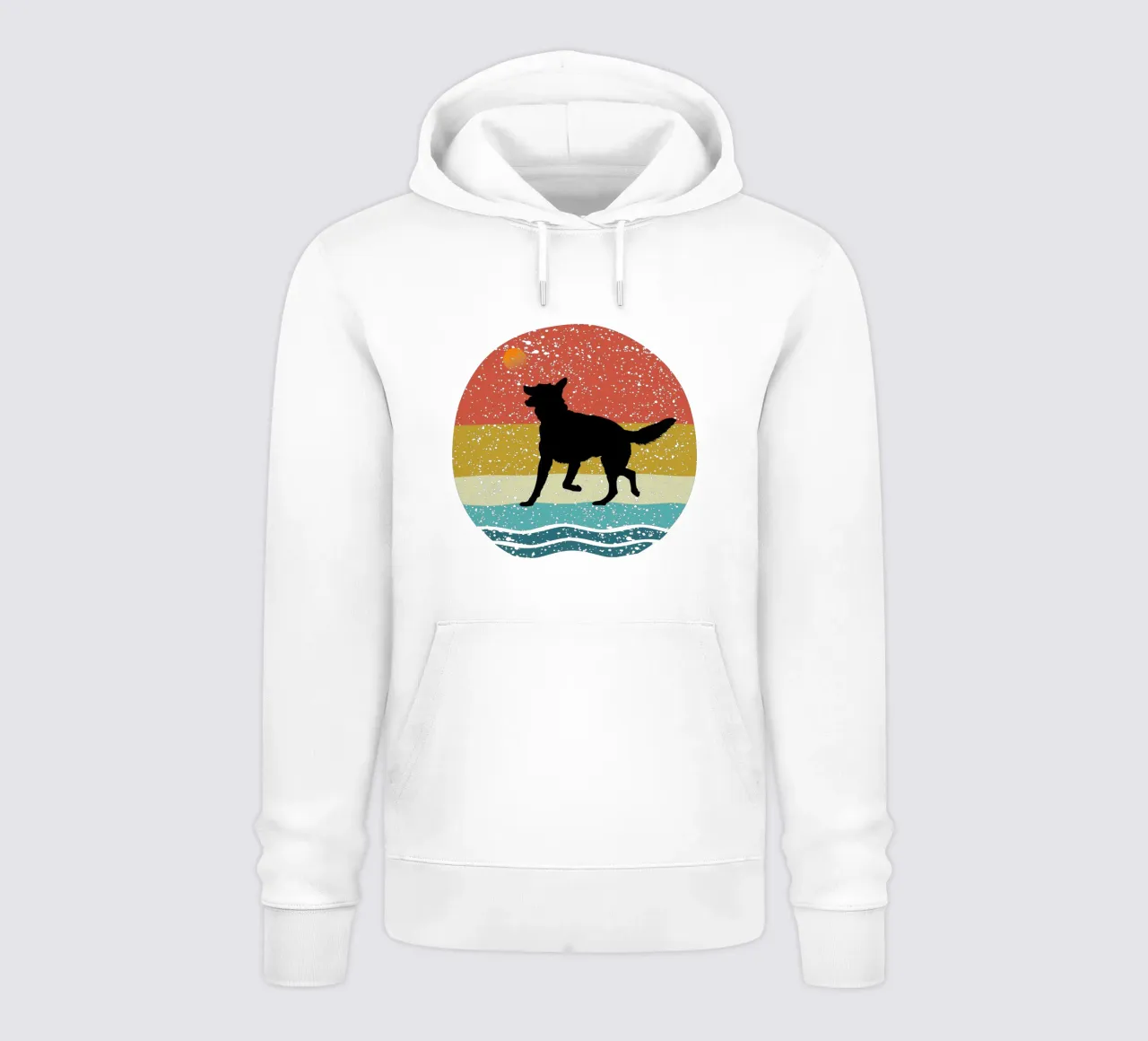 German Sheperd Shilouette retro design felpa con cappuccio da rivariahill