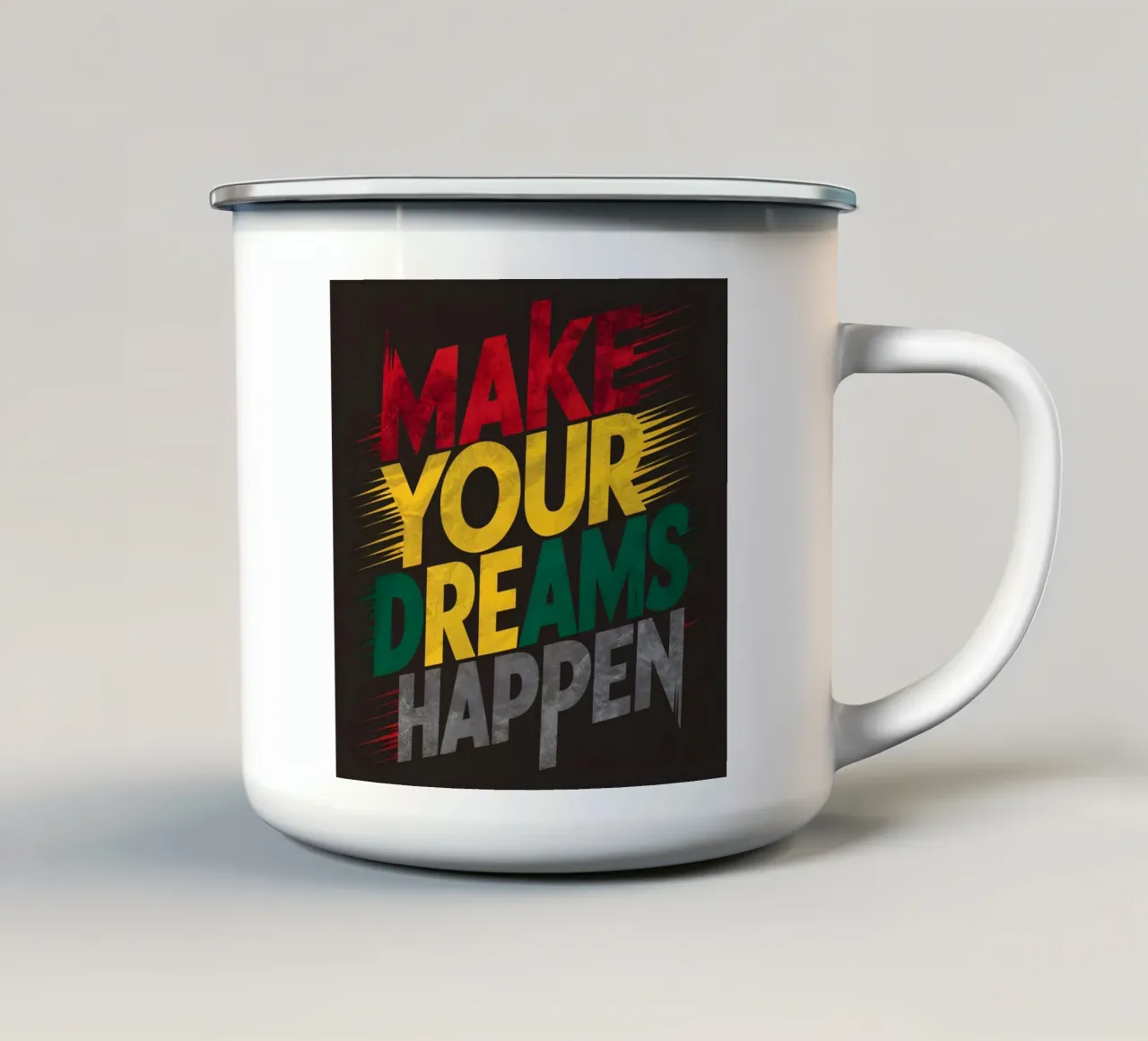 Realizzare i propri sogni tazza in smalto da inspirational quote