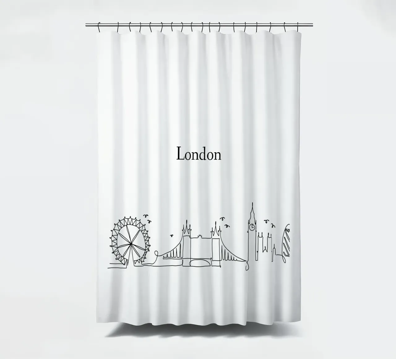 London shower curtain by Sabrina Ziegenhorn