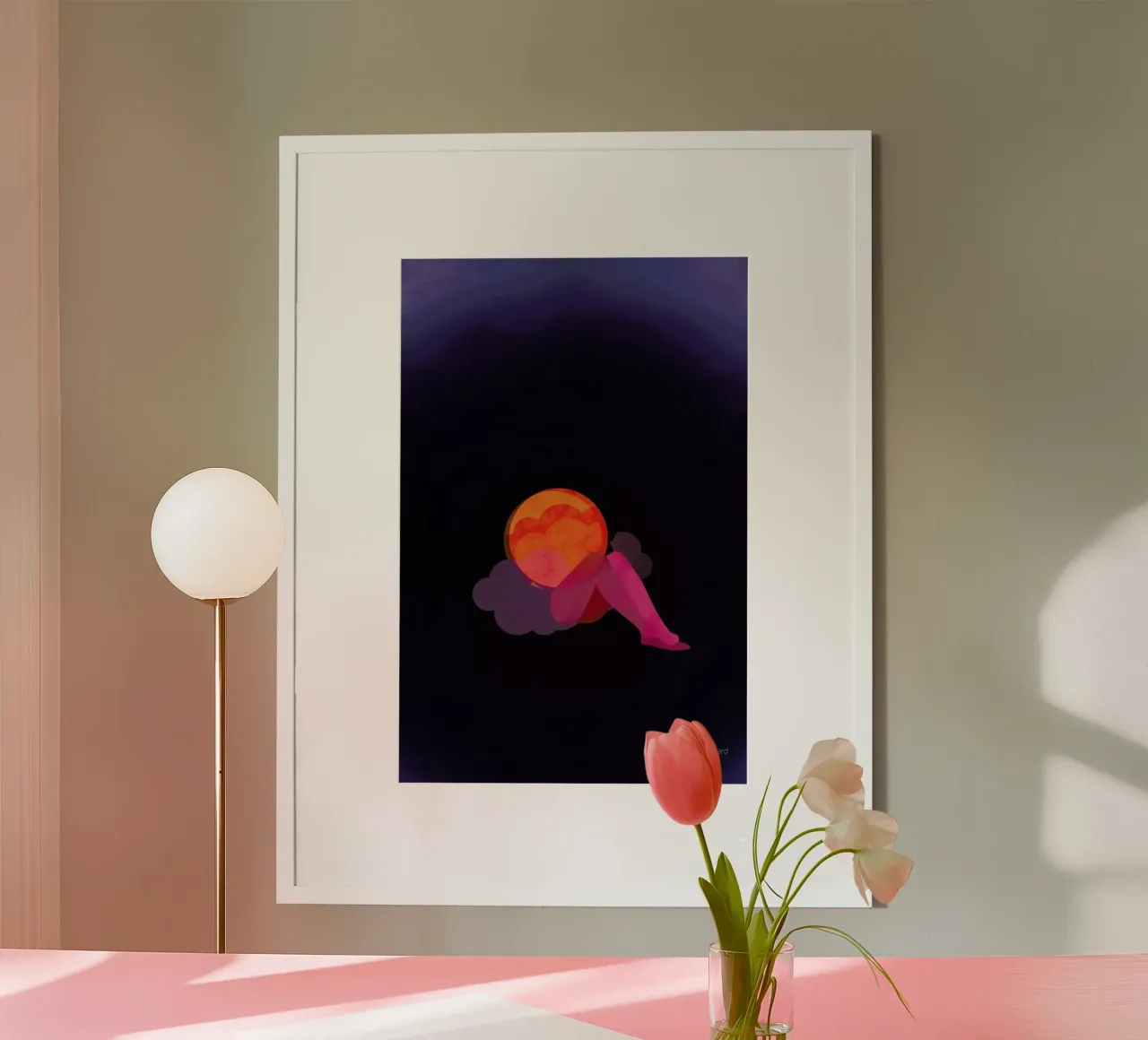 Relaxed poster con telaio in legno da Mie Frey Damgaard