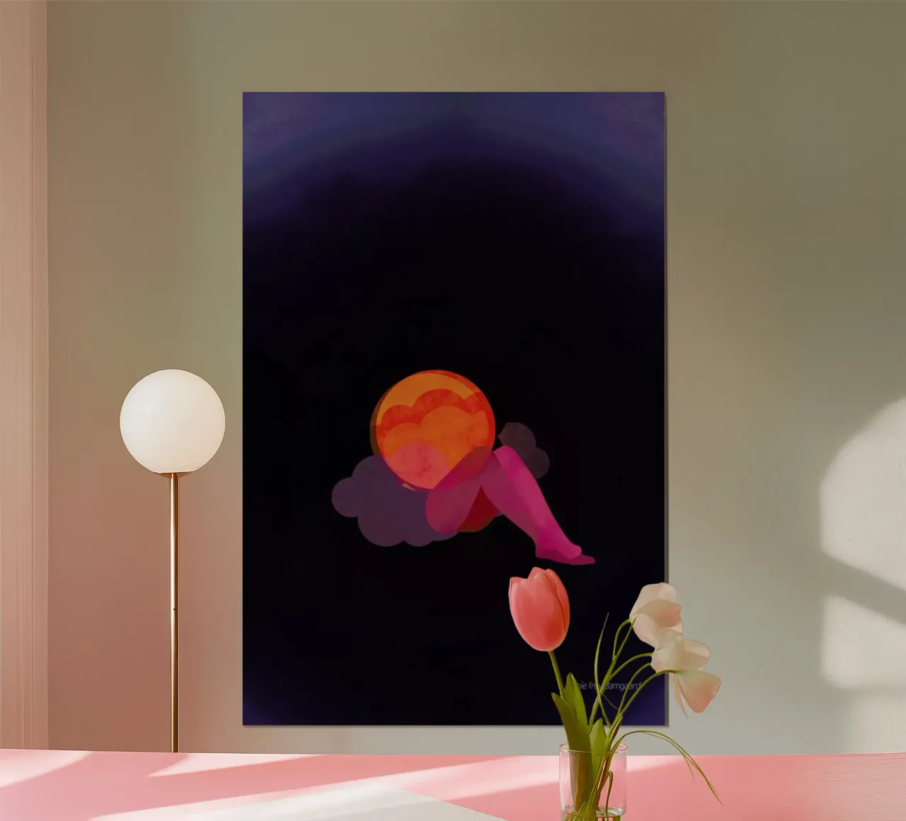 Relaxed poster con telaio in legno da Mie Frey Damgaard
