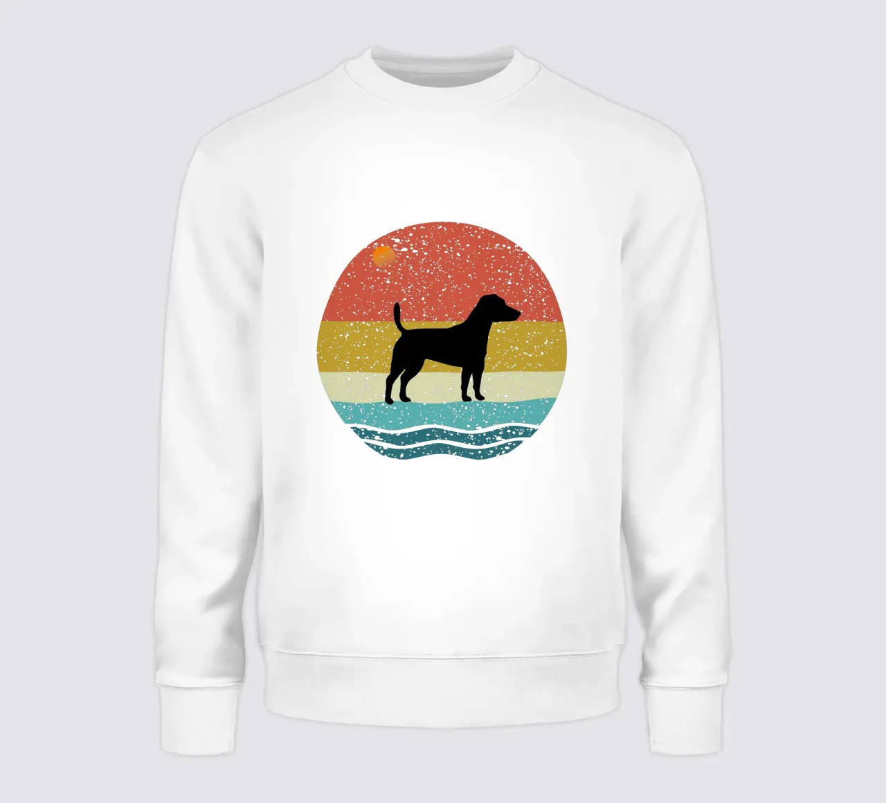 Jack Russell Shilouette retro design felpa da rivariahill