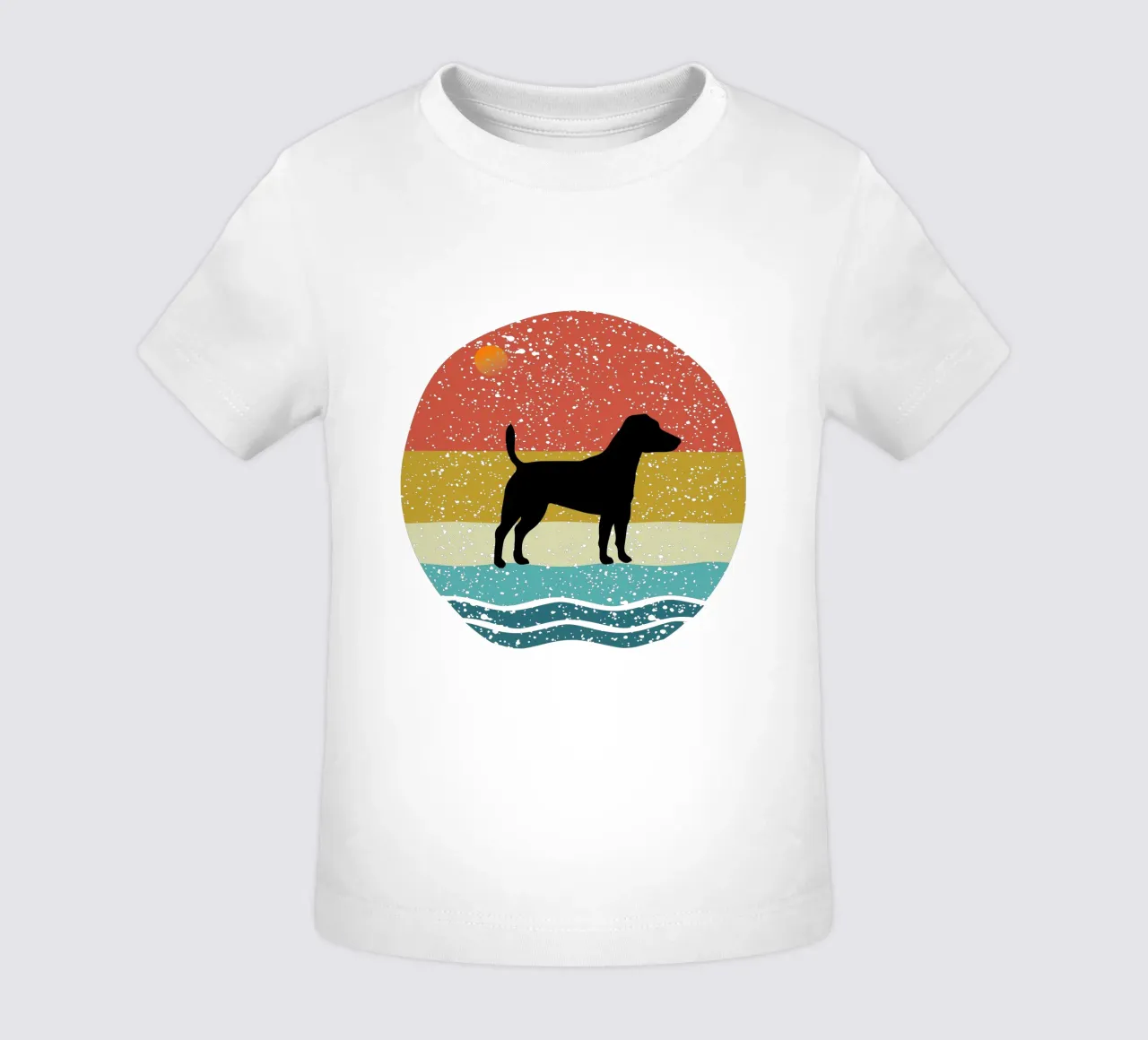 Jack Russell Shilouette retro design maglietta neonato da rivariahill