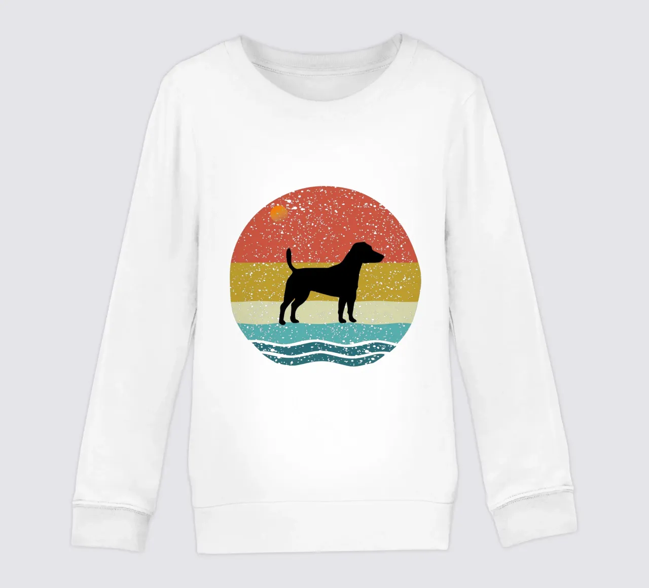 Jack Russell Shilouette retro design felpa bambino da rivariahill