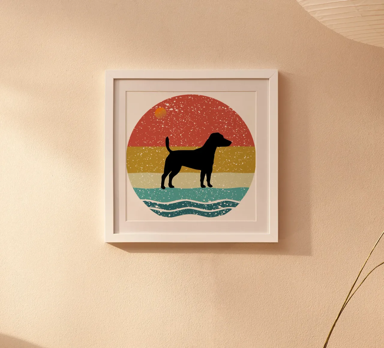 Jack Russell Shilouette retro design carta hahnemühle da rivariahill