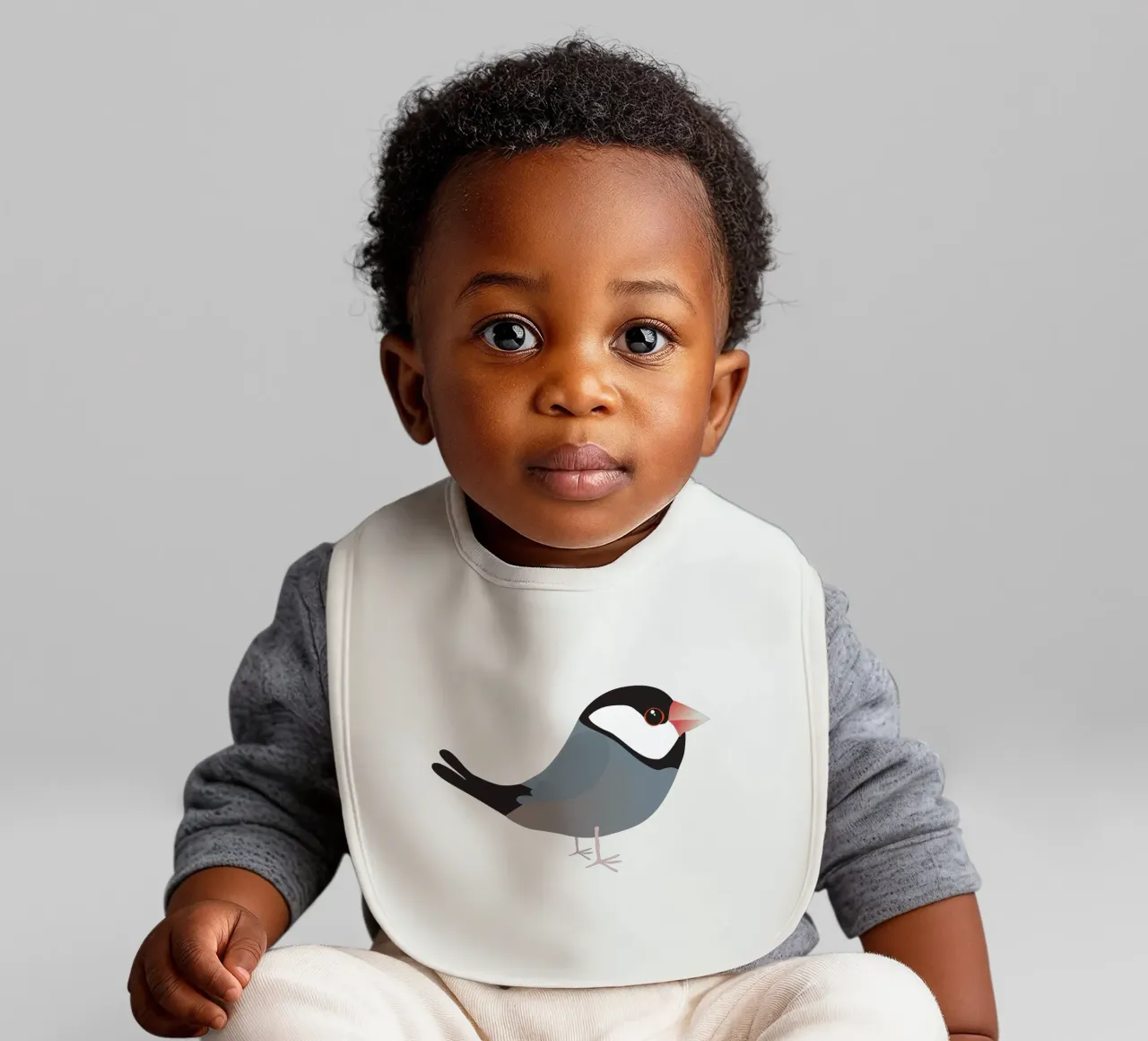 Cute java sparrow baby bib by BwiseLizzy