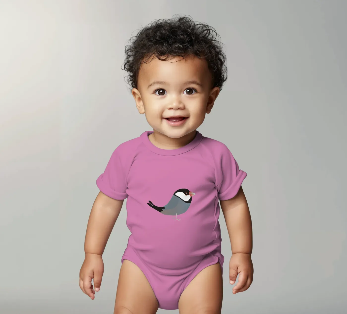 Cute java sparrow short-sleeve baby romper by BwiseLizzy