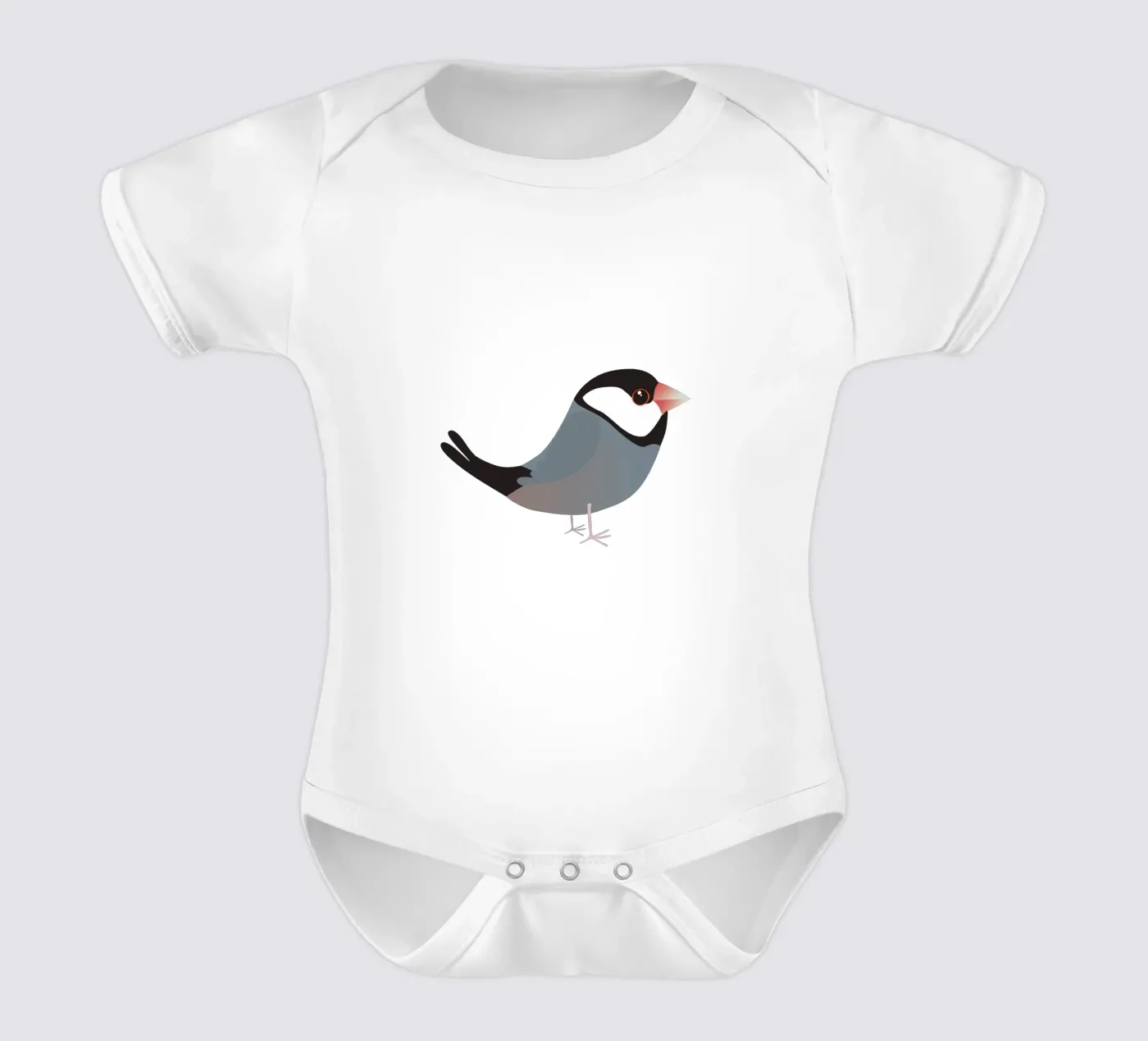 Cute java sparrow short-sleeve baby romper by BwiseLizzy