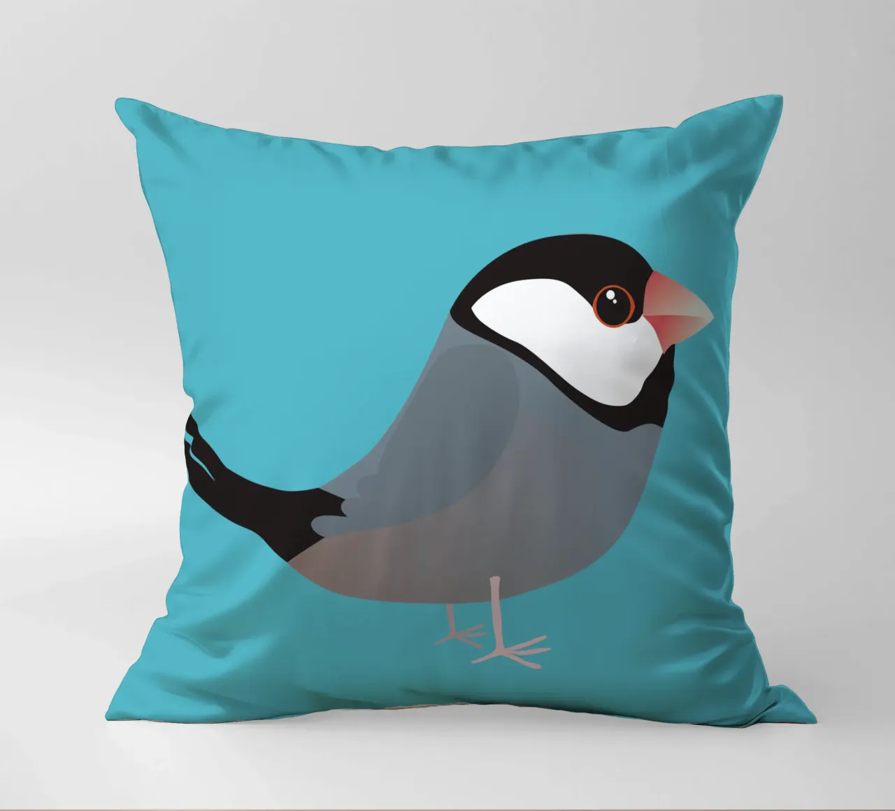 Cute java sparrow decorative cushion by BwiseLizzy