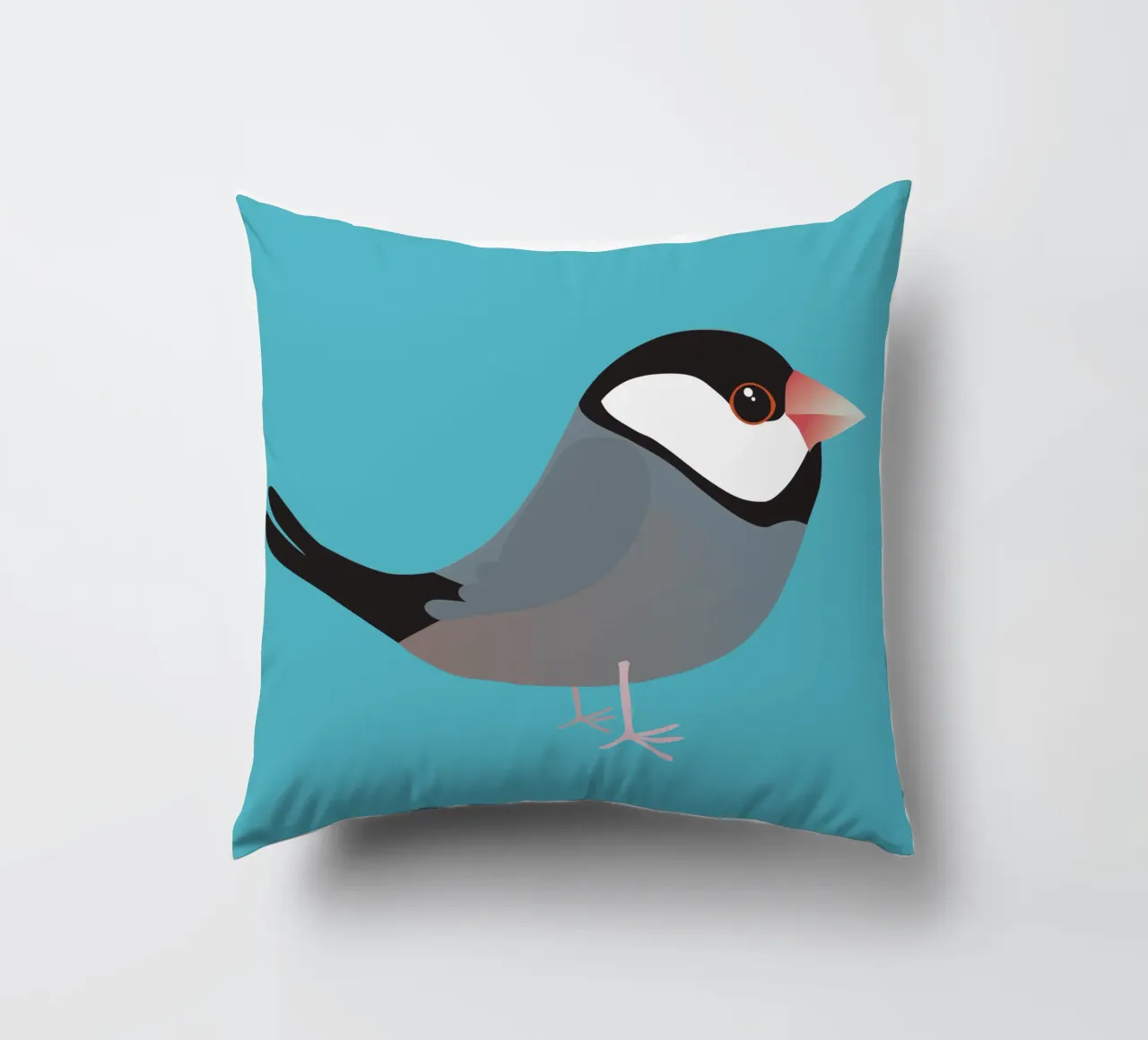 Cute java sparrow decorative cushion by BwiseLizzy