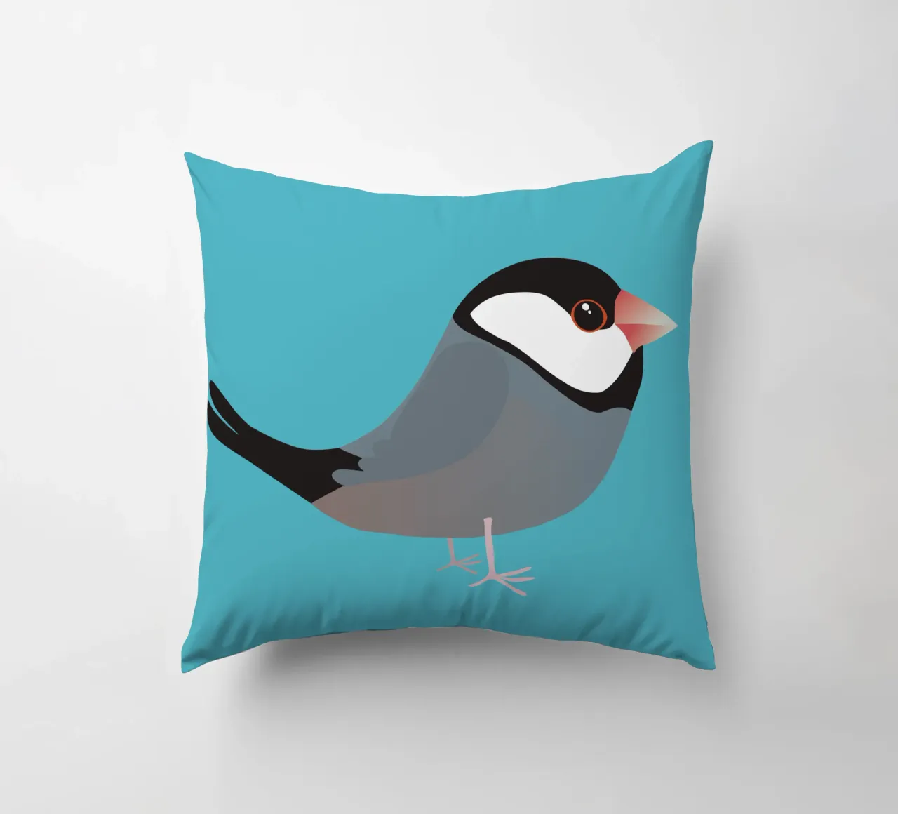 Cute java sparrow decorative cushion by BwiseLizzy