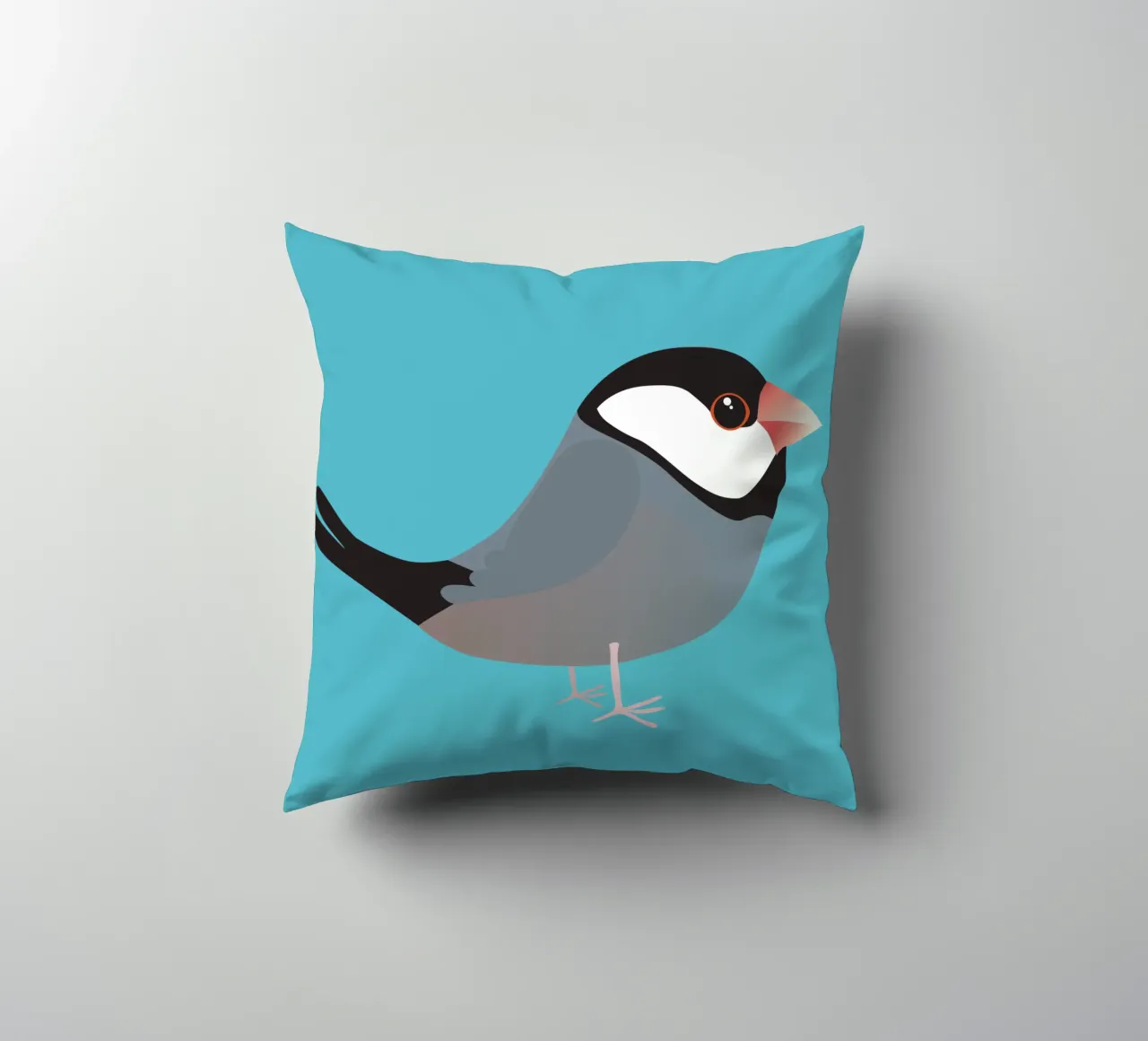 Cute java sparrow decorative cushion by BwiseLizzy