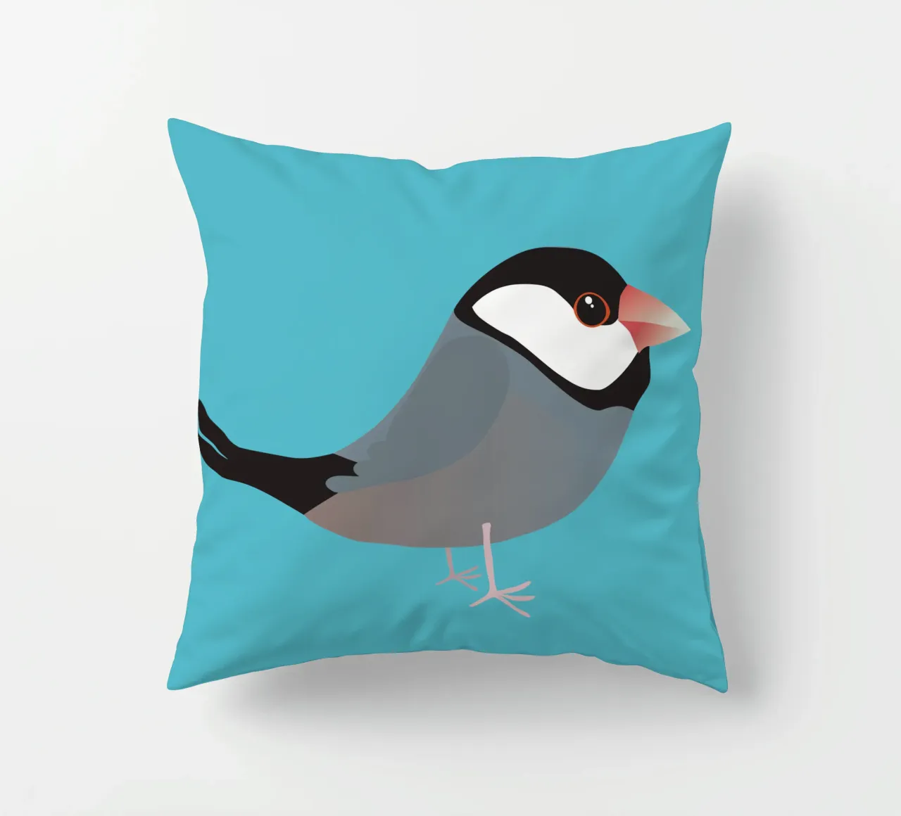 Cute java sparrow decorative cushion by BwiseLizzy