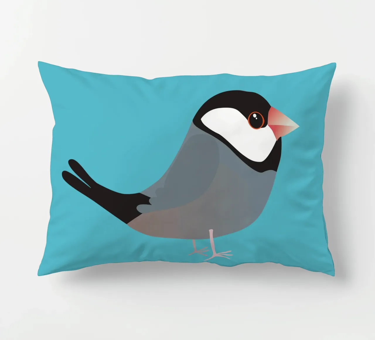 Cute java sparrow decorative cushion by BwiseLizzy