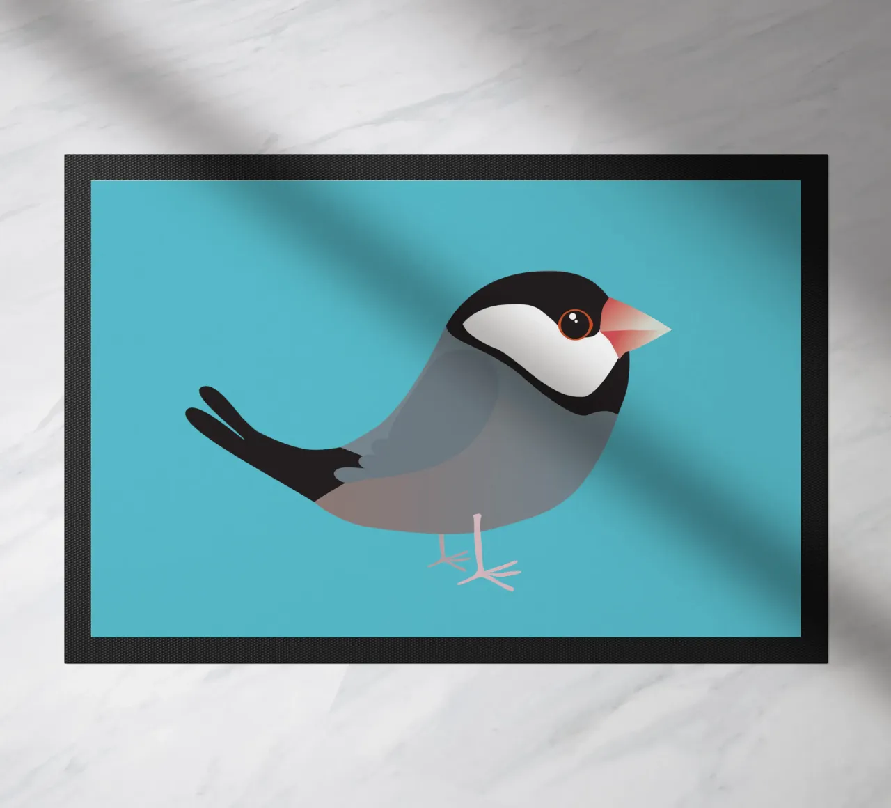 Cute java sparrow doormat by BwiseLizzy