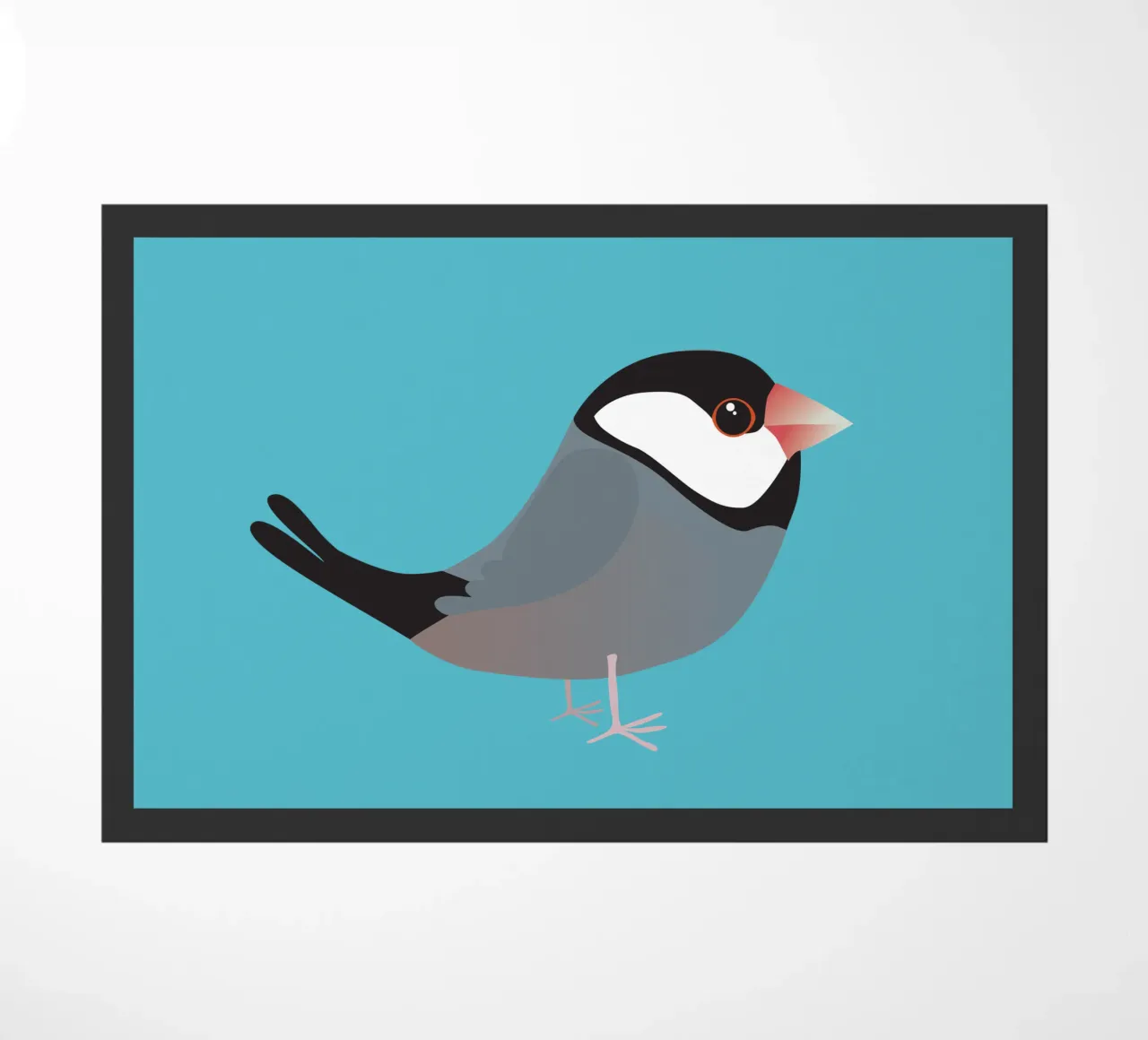 Cute java sparrow doormat by BwiseLizzy