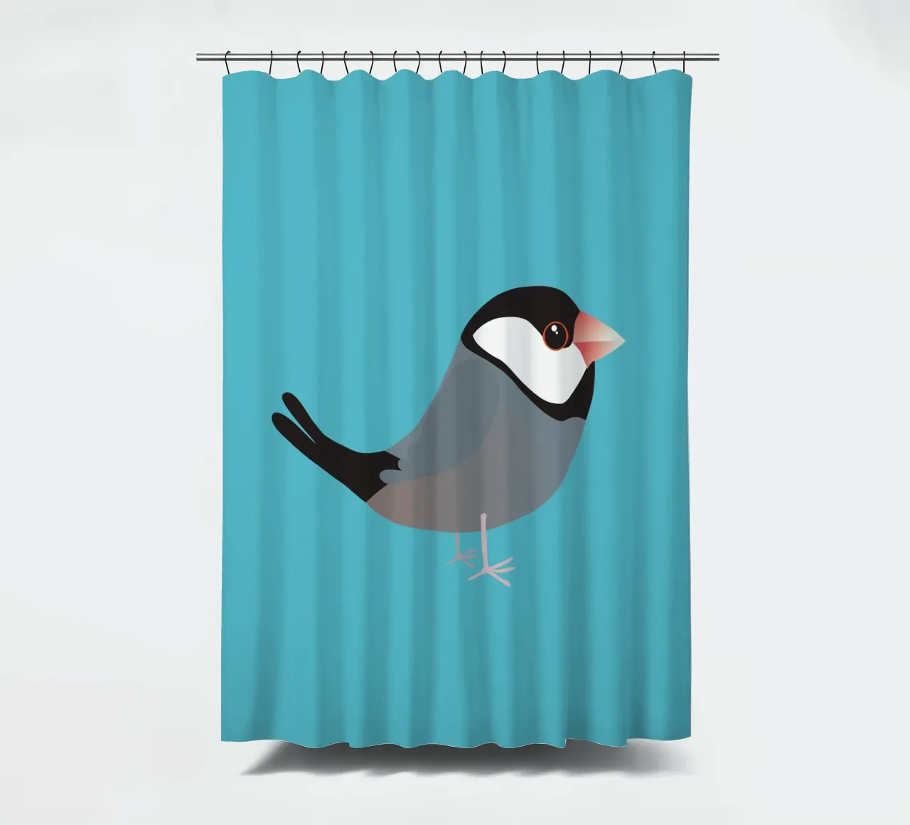 Cute java sparrow shower curtain by BwiseLizzy