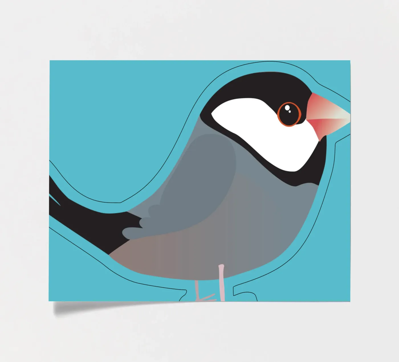Cute java sparrow planche autocollant de BwiseLizzy