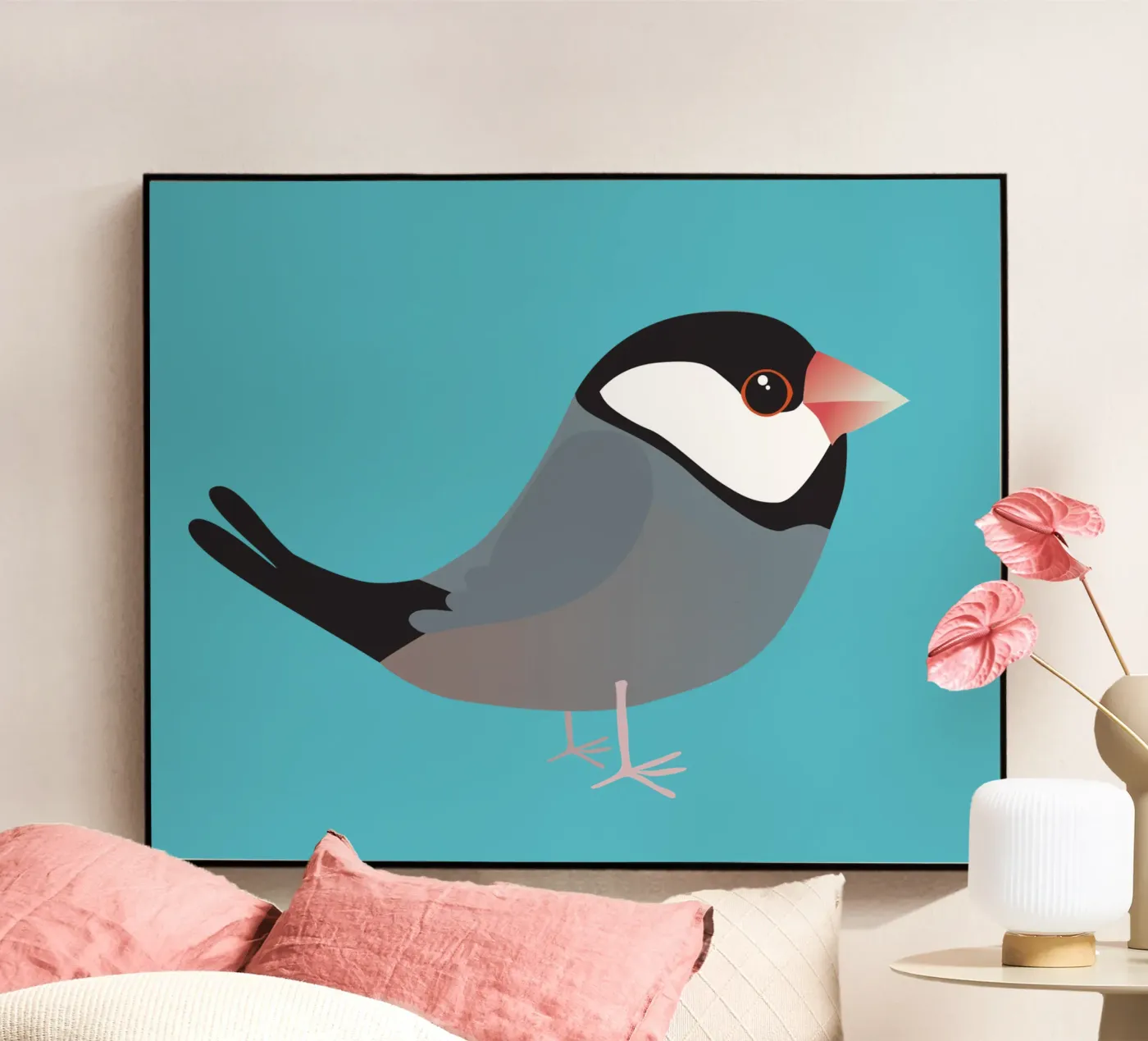 Cute java sparrow acrylic glass by BwiseLizzy