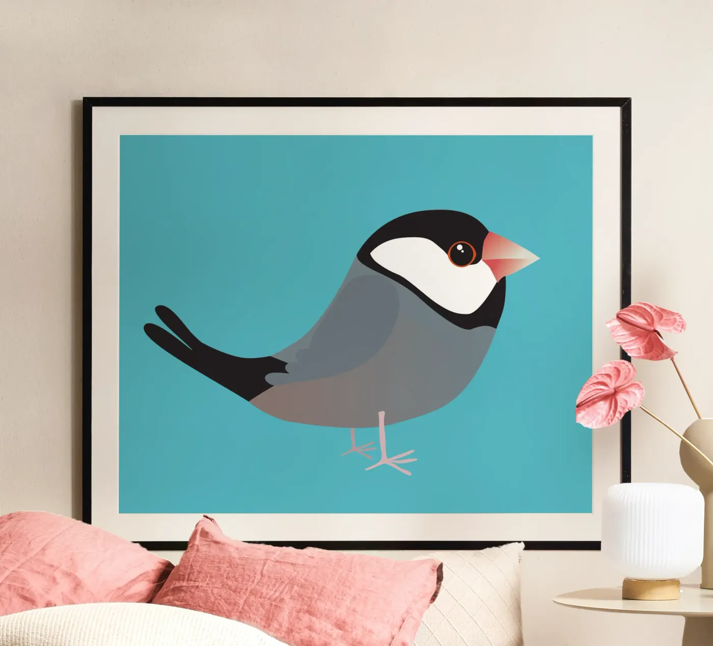 Cute java sparrow poster van BwiseLizzy