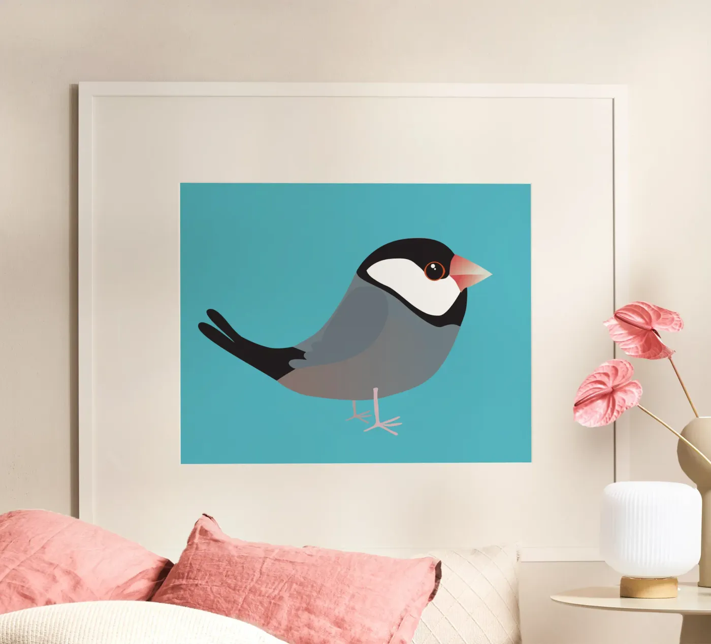 Cute java sparrow poster van BwiseLizzy