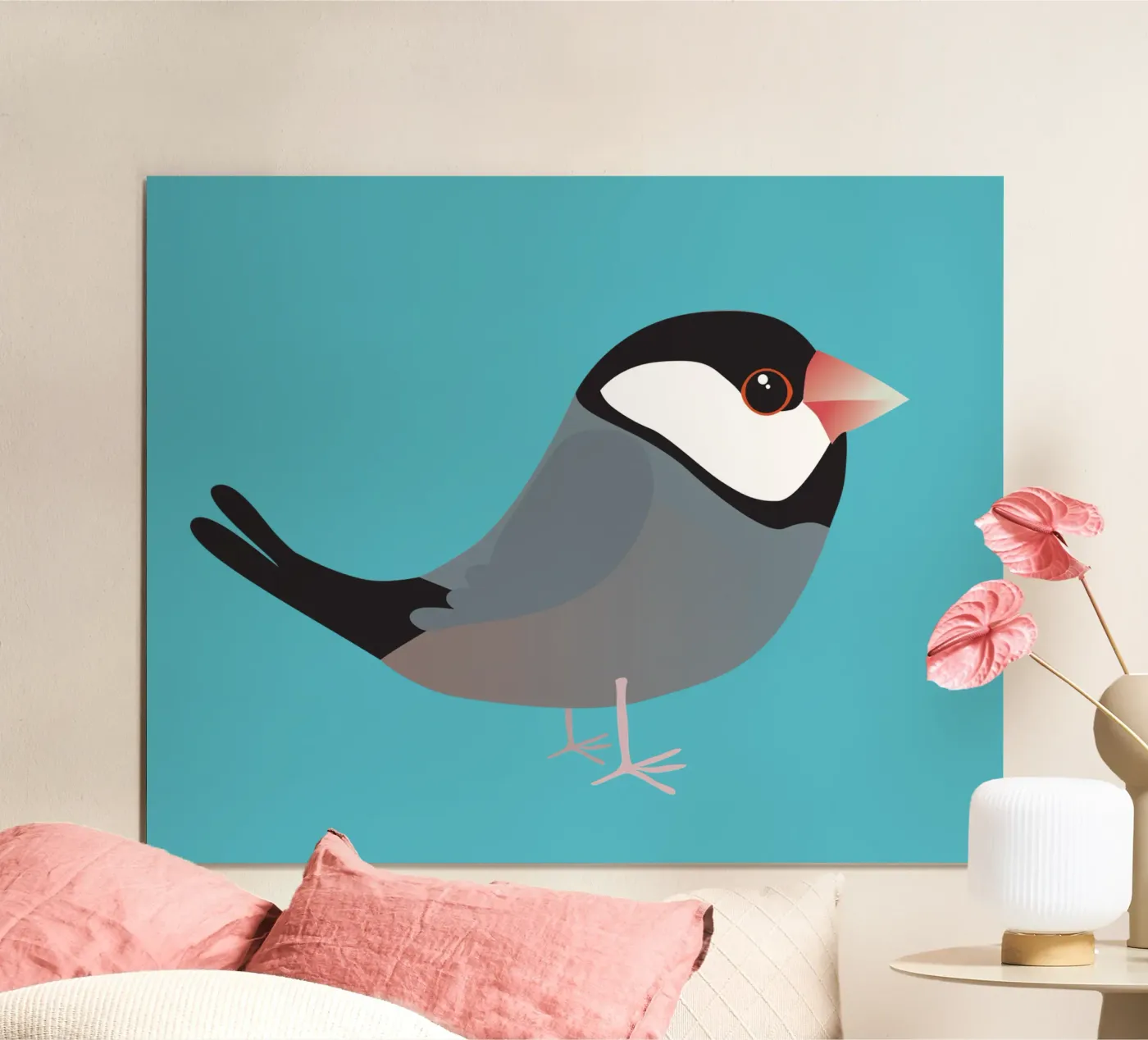 Cute java sparrow poster van BwiseLizzy